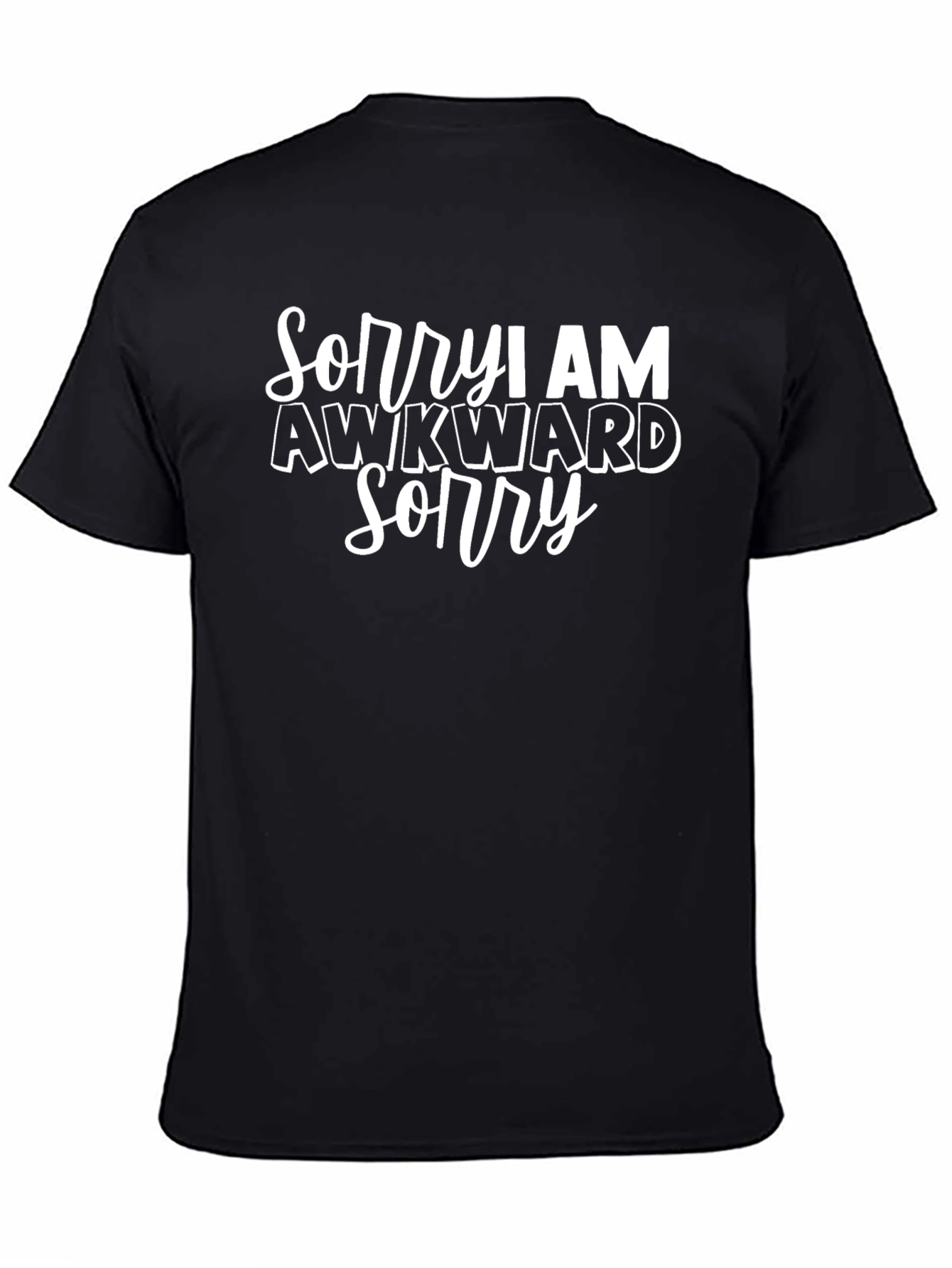 Black Awkward Sorry Graphic Tee view 4