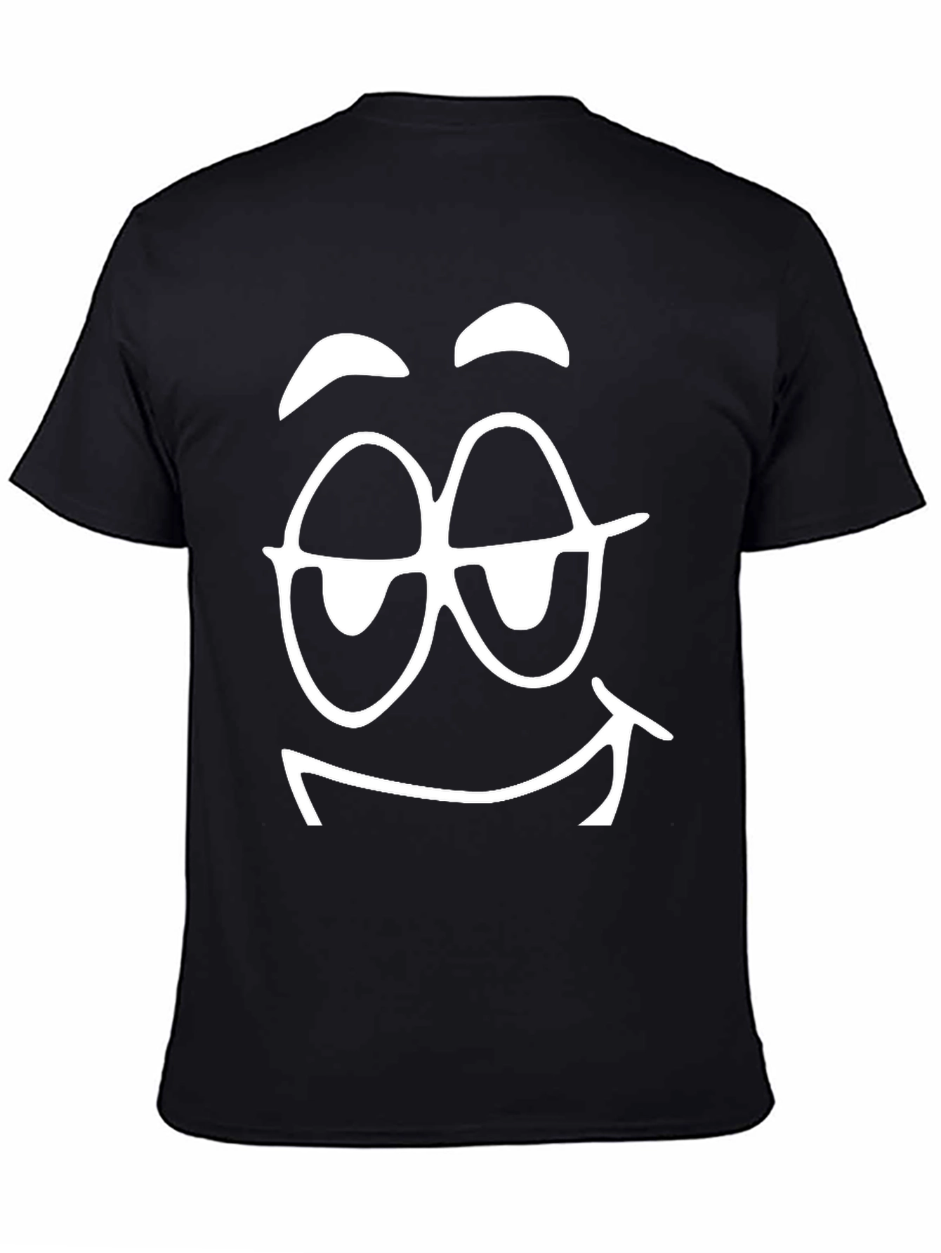 Black Funny Face Graphic Black T-Shirt view 4