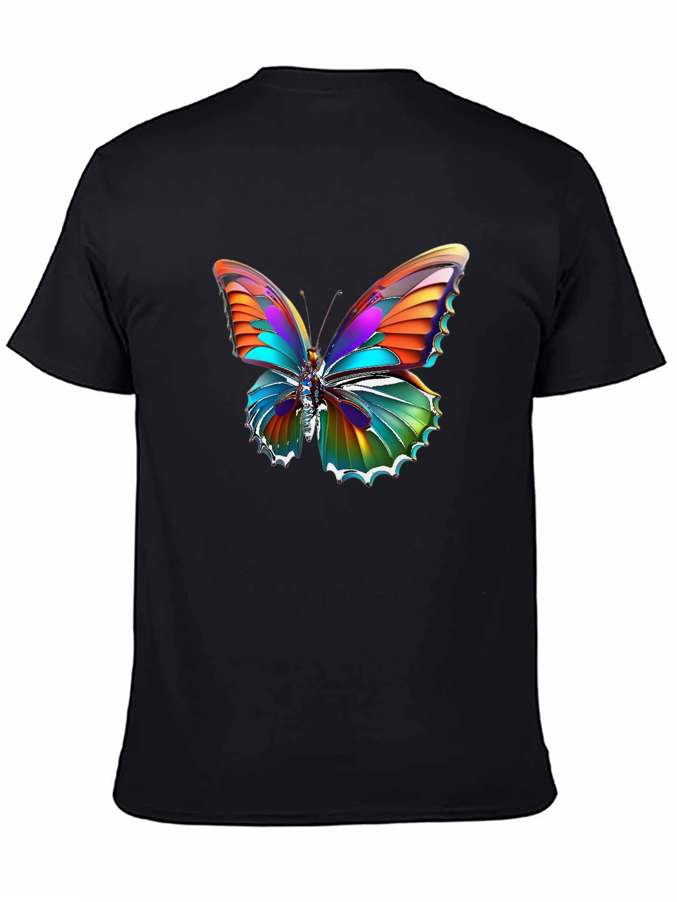 Butterfly Graphic Black T-Shirt - 4