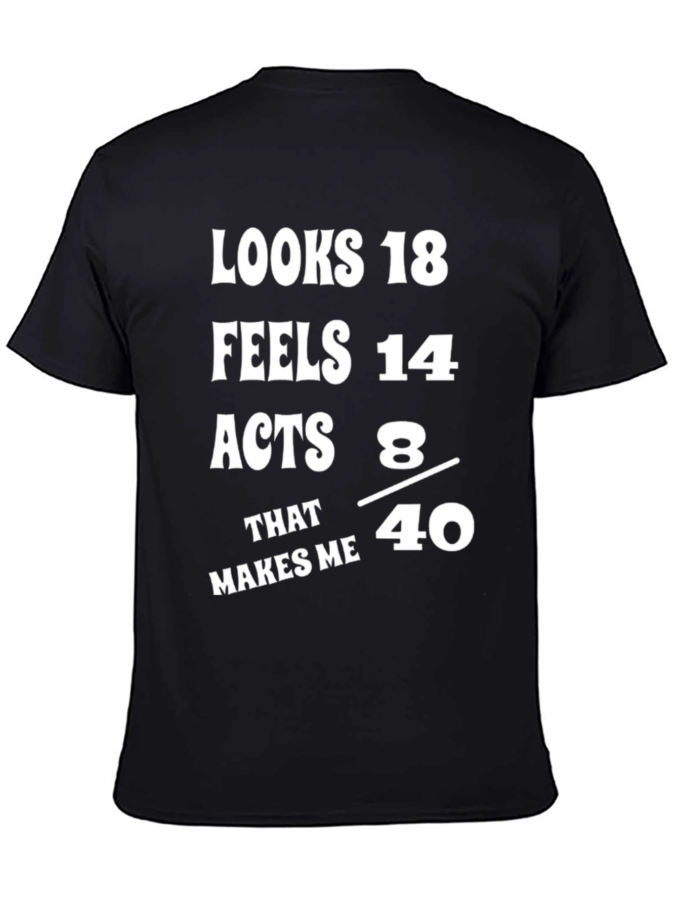 Black Funny "Looks 18" Graphic T-Shirt view 4