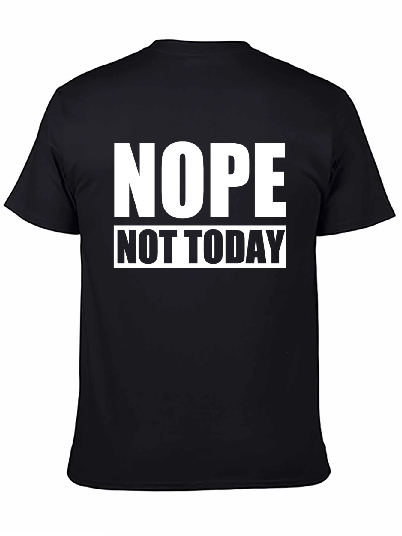 Black Nope Not Today Graphic Tee - Black Cotton Comfort view 4