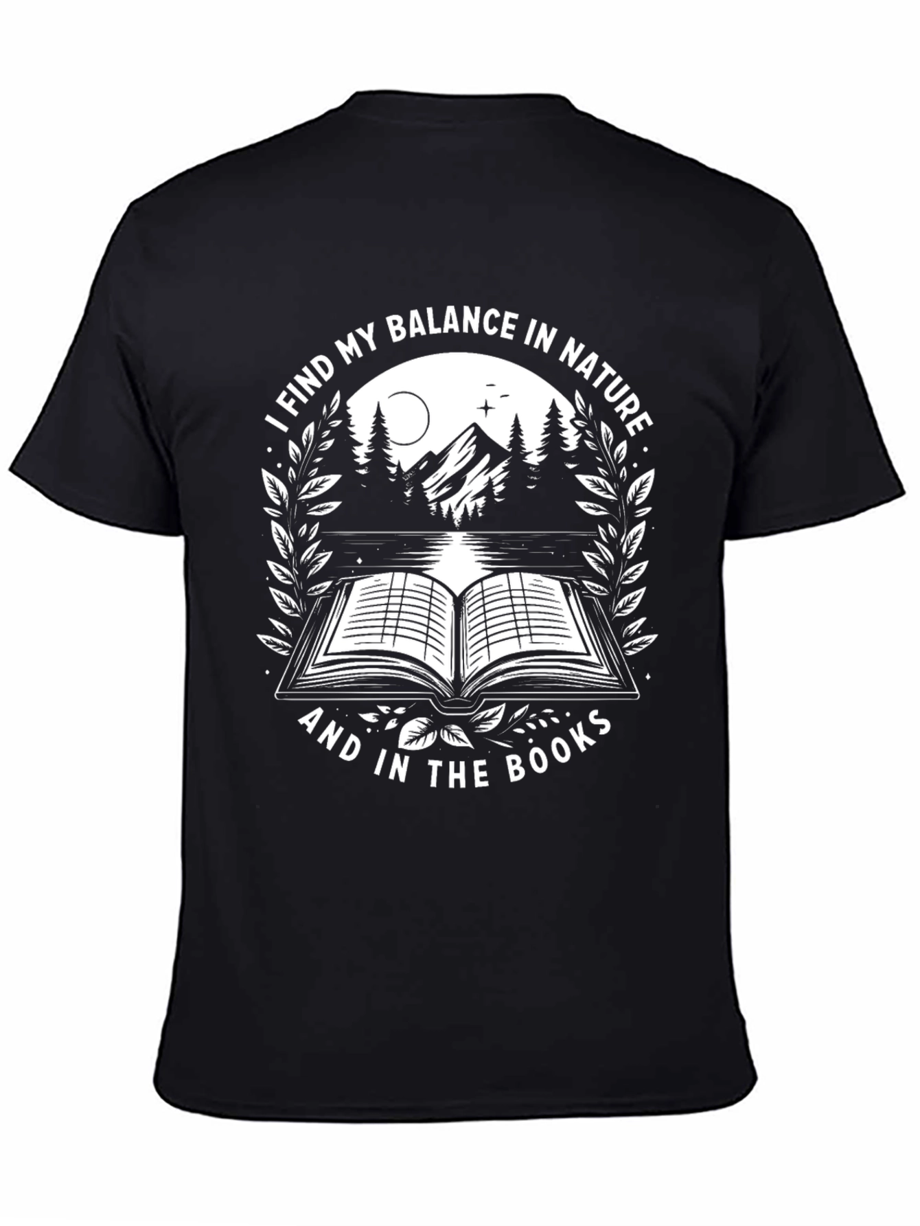 Black Nature & Books Balance T-Shirt view 4