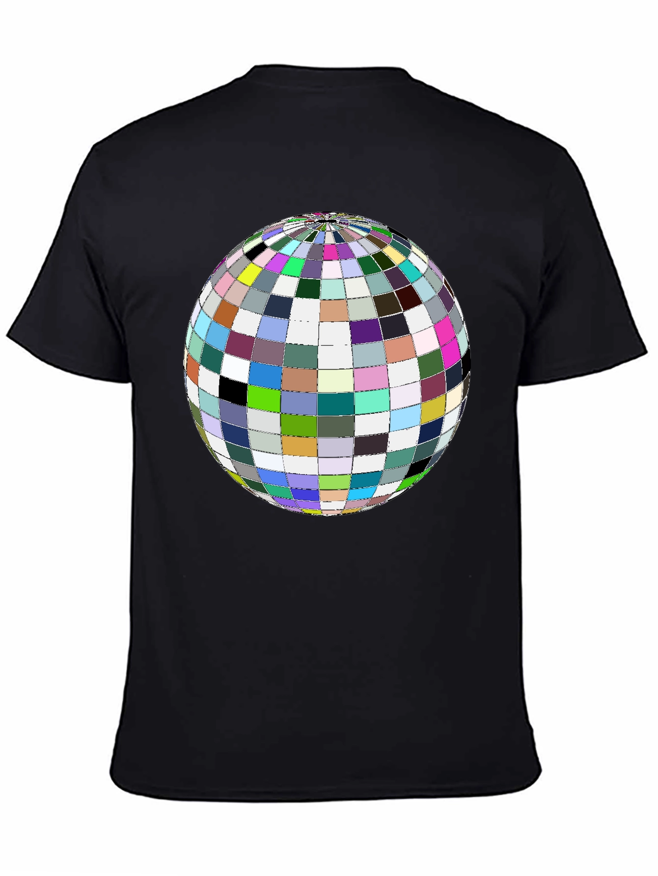 Colorful Globe Graphic Tee - Black Unisex Shirt - 4