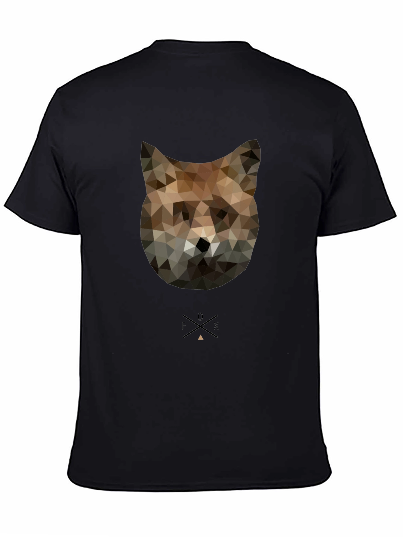 Black Geometric Fox Graphic Tee - Modern Style view 4