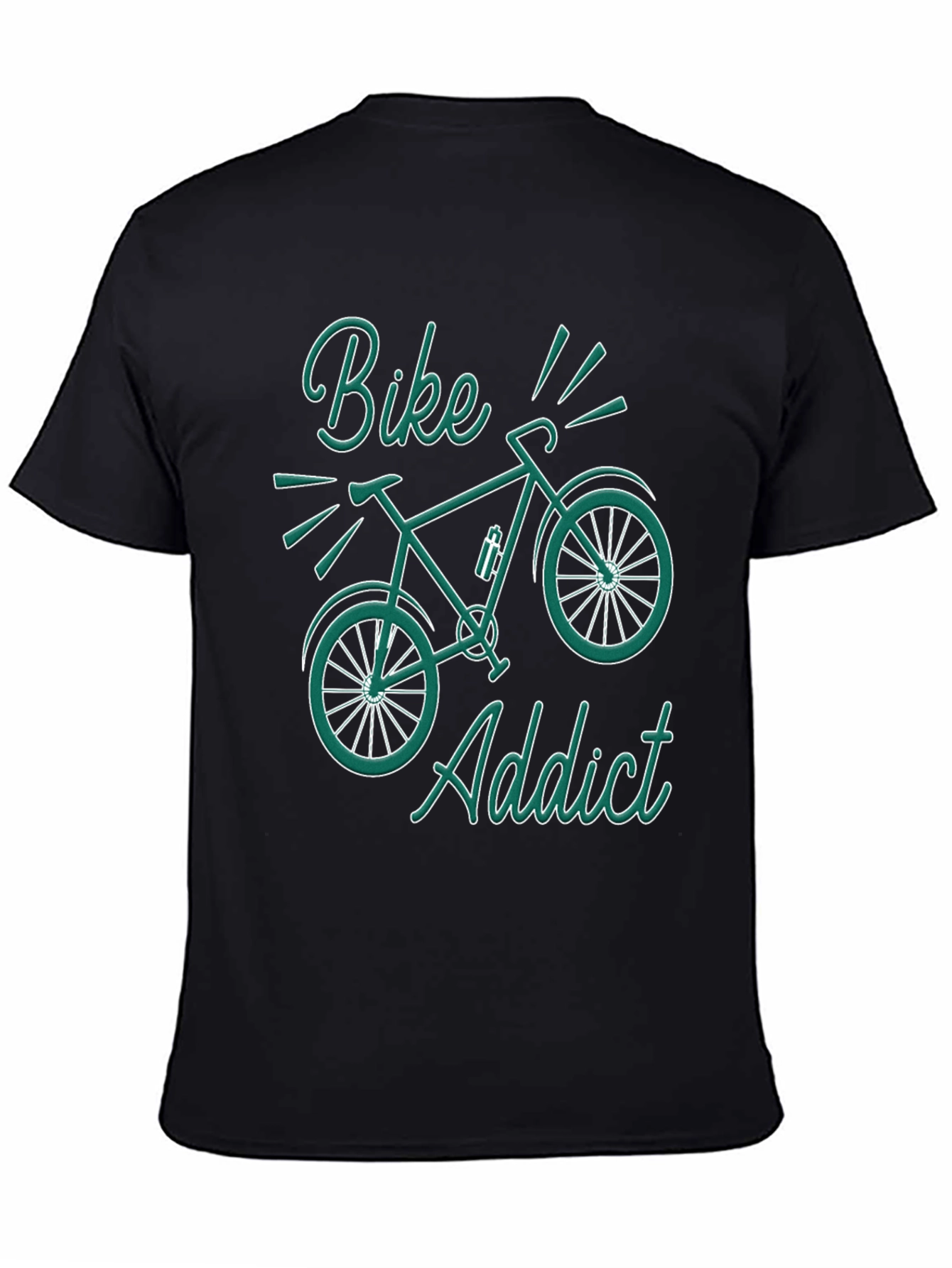 Black Bike Addict Graphic T-Shirt - Black view 4