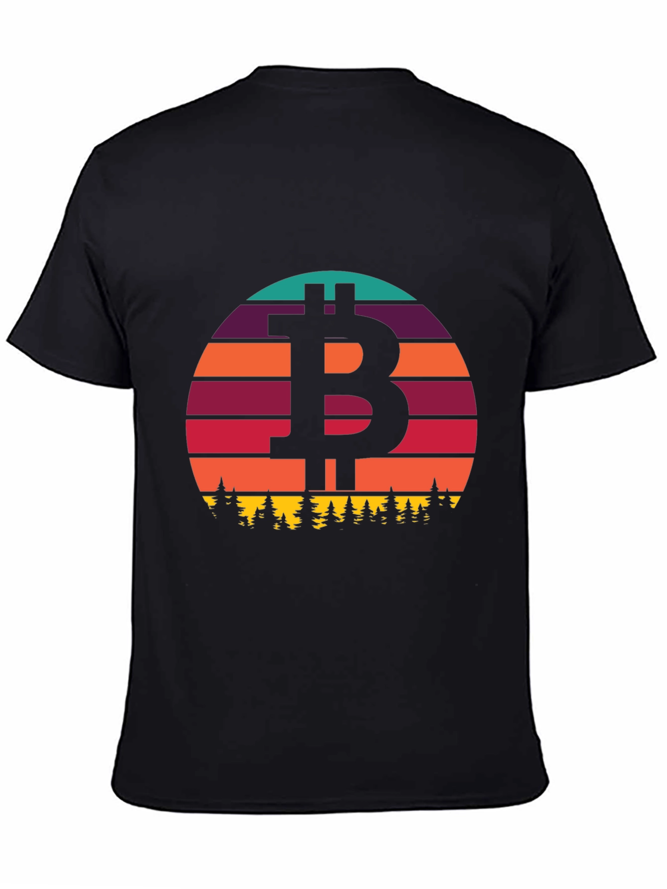Black Bitcoin Sunset T-Shirt - Crypto Style view 4