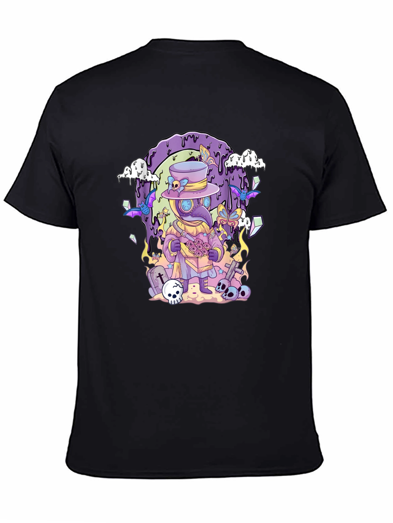 Black Plague Doctor Graphic Print Black T-Shirt view 4
