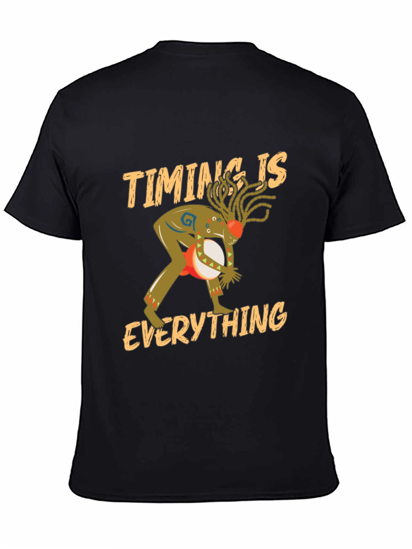 Black Timing Is Everything Black Graphic Tee view 4