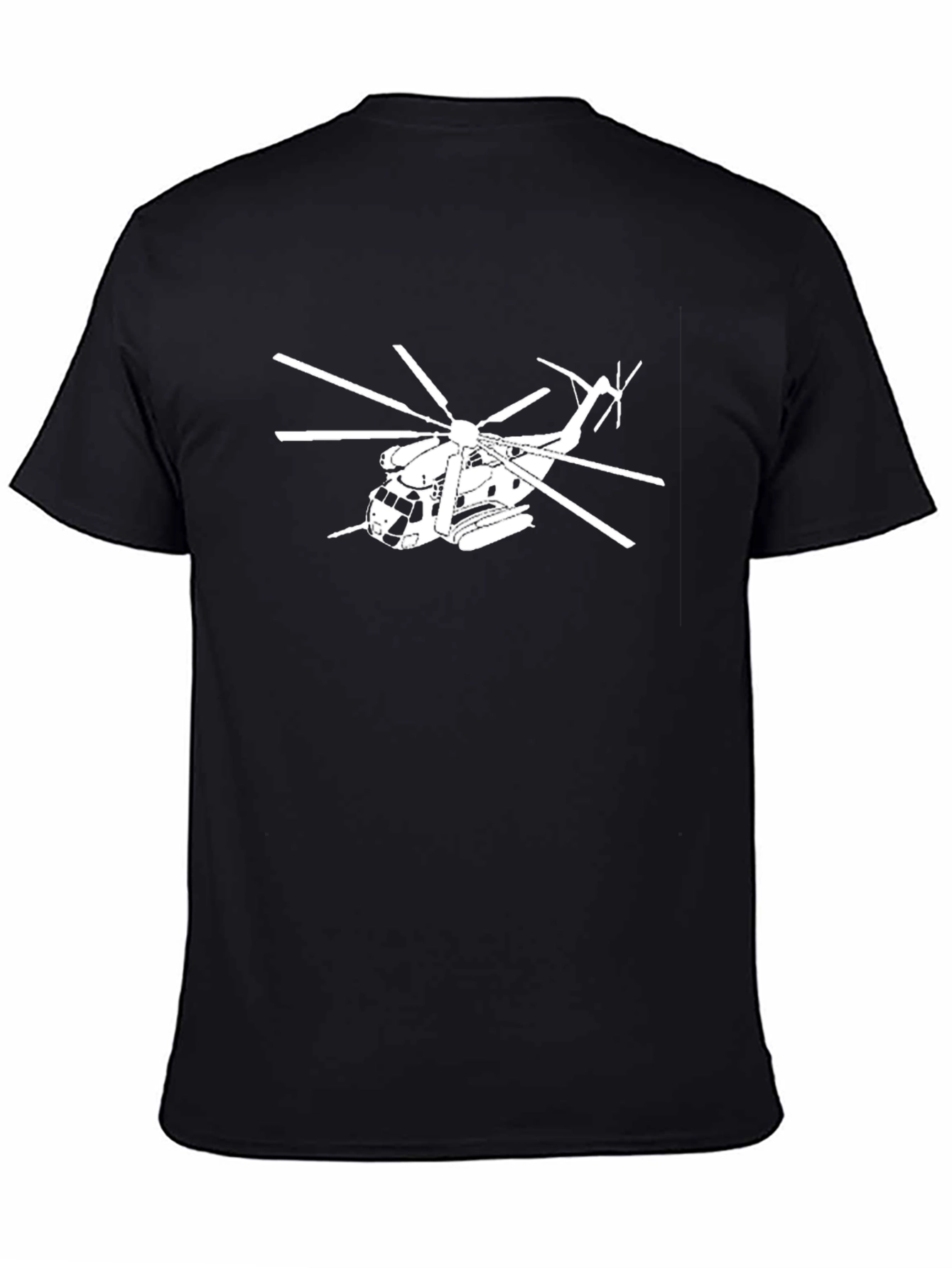 Black Helicopter Graphic Tee - Cool Design Shirt view 4
