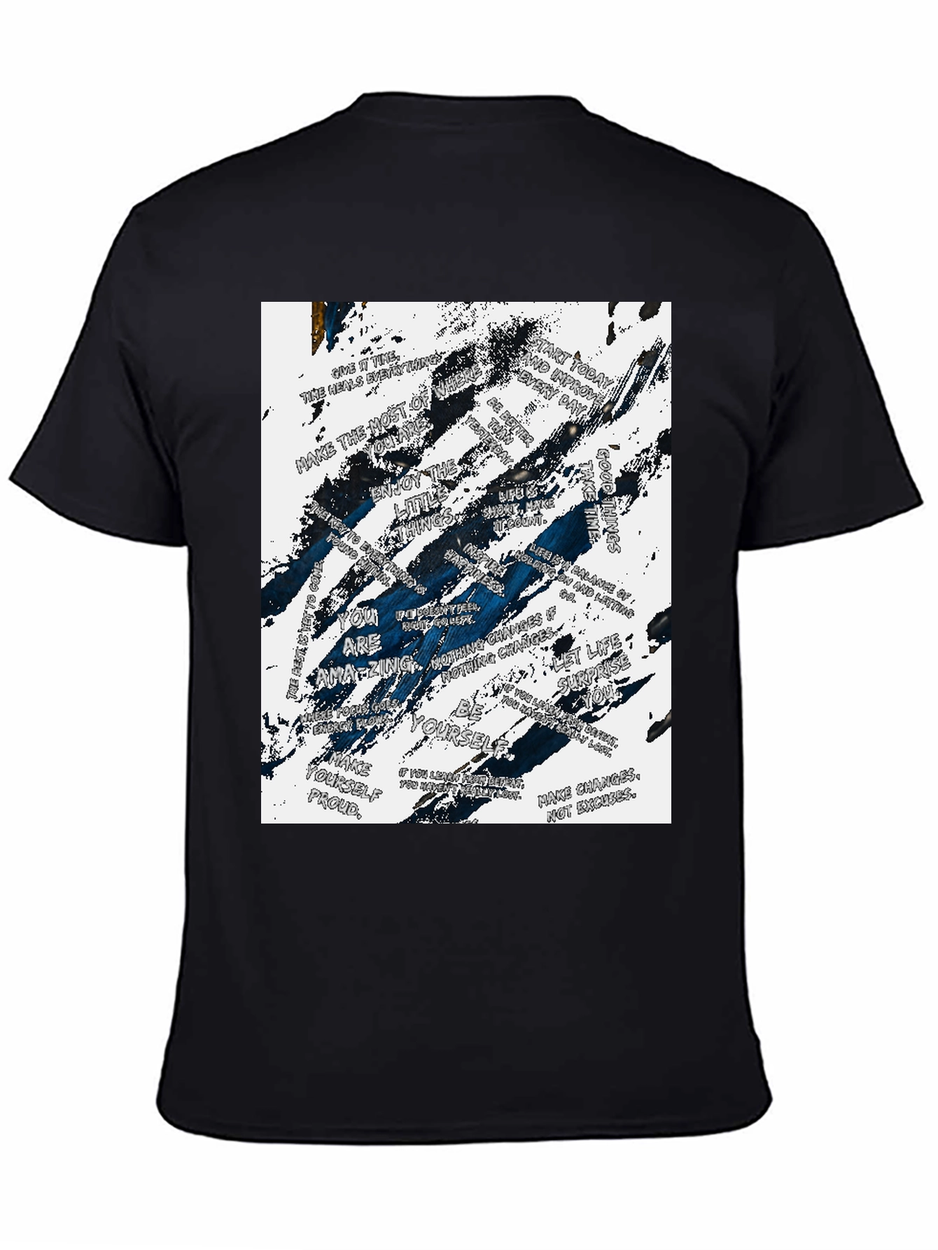 Black Inspirational Quote Graphic Black T-Shirt view 4