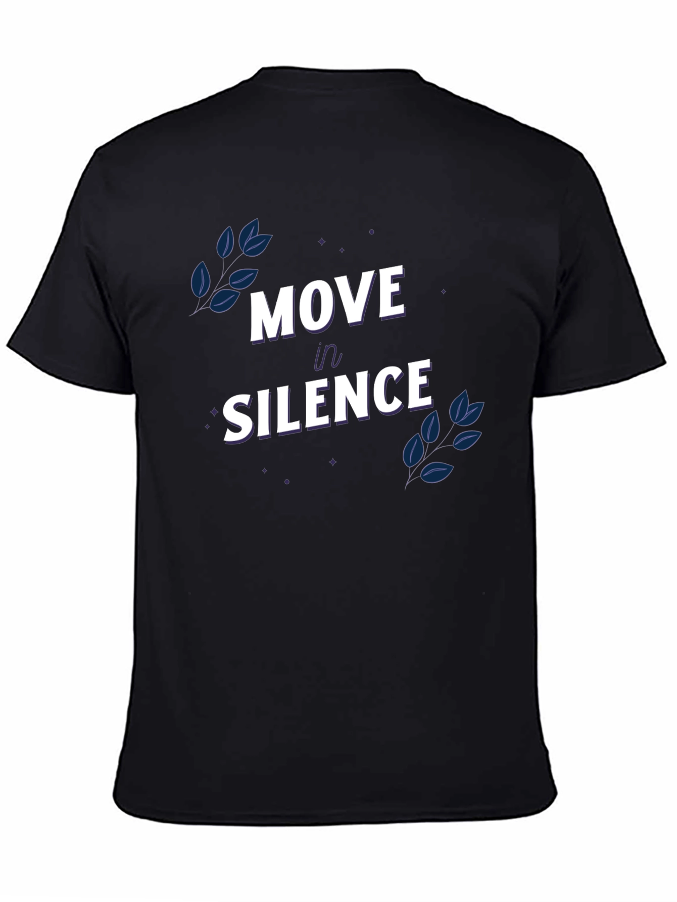 Black Move in Silence Graphic T-Shirt view 4
