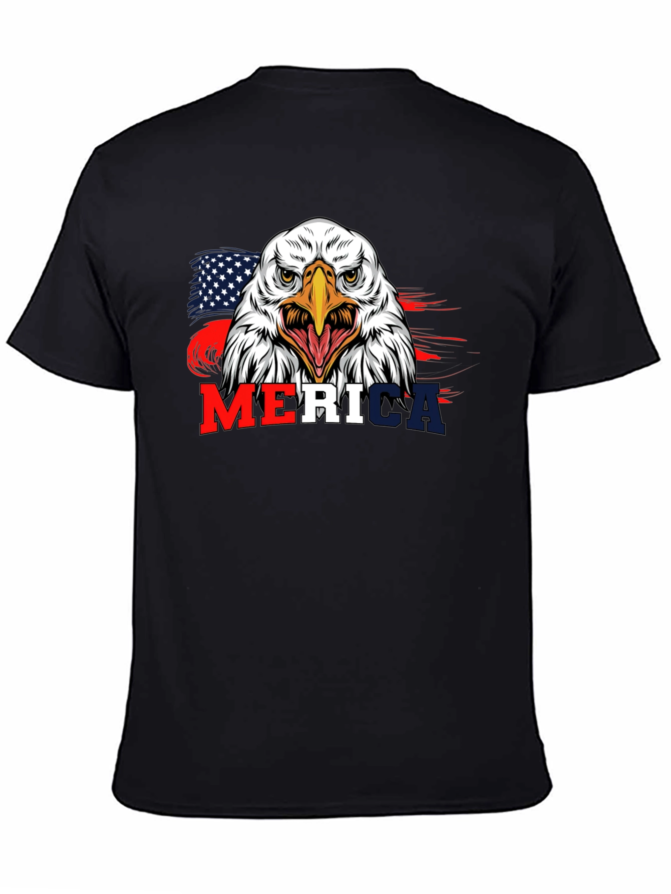 Black Patriotic Eagle 'Merica Graphic T-Shirt view 4