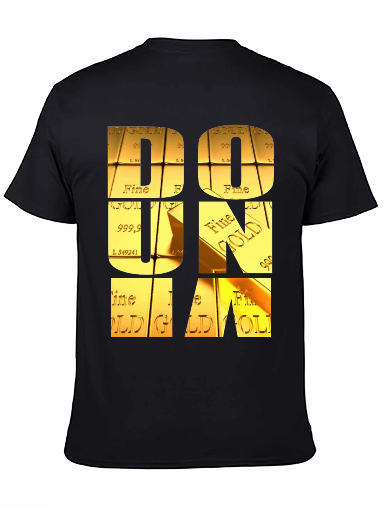 Black Gold Bar Letter Graphic Tee view 4