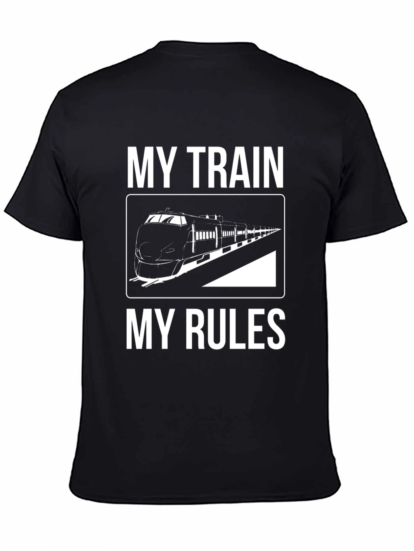 Black My Train My Rules Graphic T-Shirt view 4