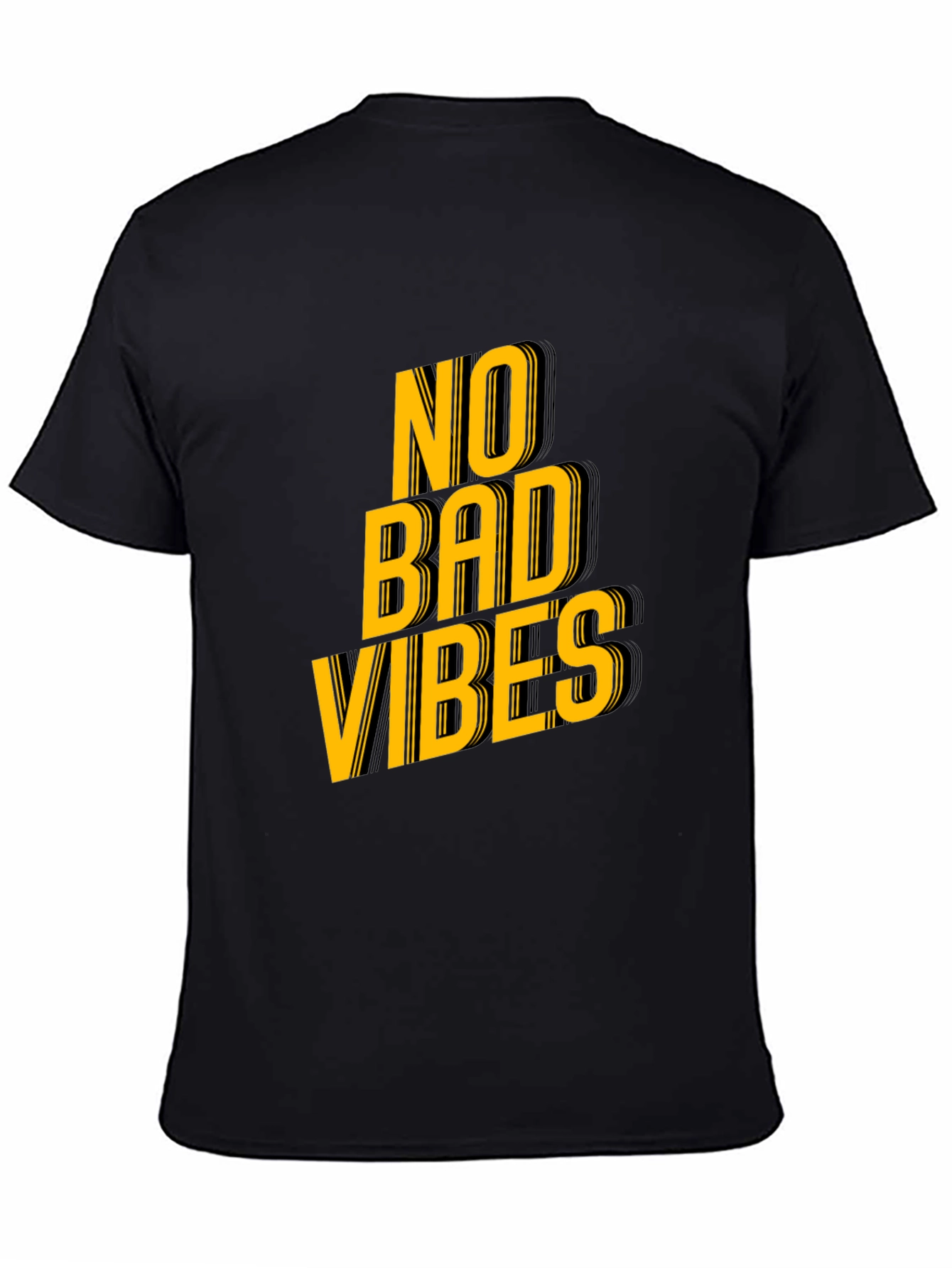 Black No Bad Vibes Graphic Tee - Trendy Black T-Shirt view 4