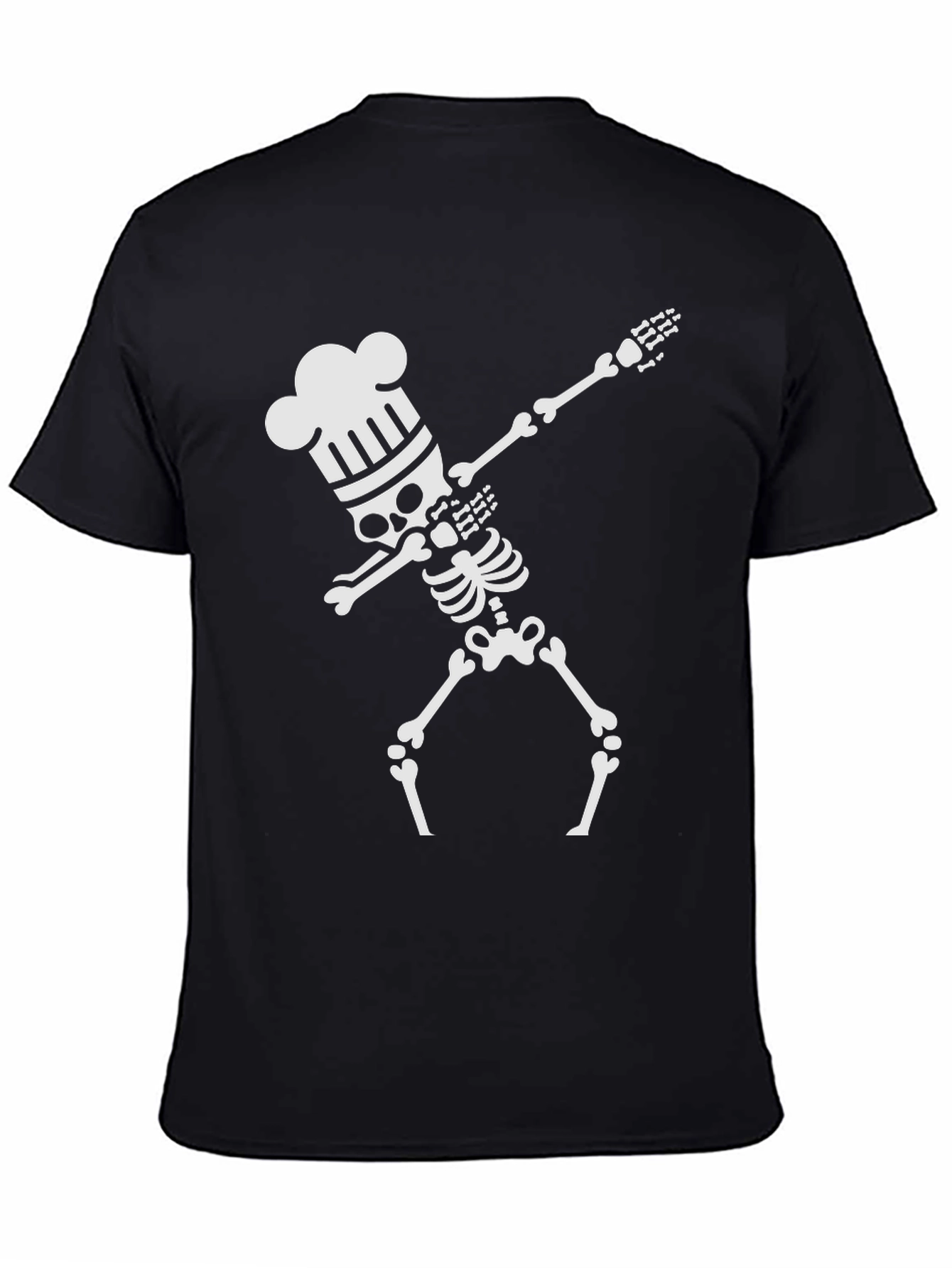 Black Chef Skeleton Dab T-Shirt view 4