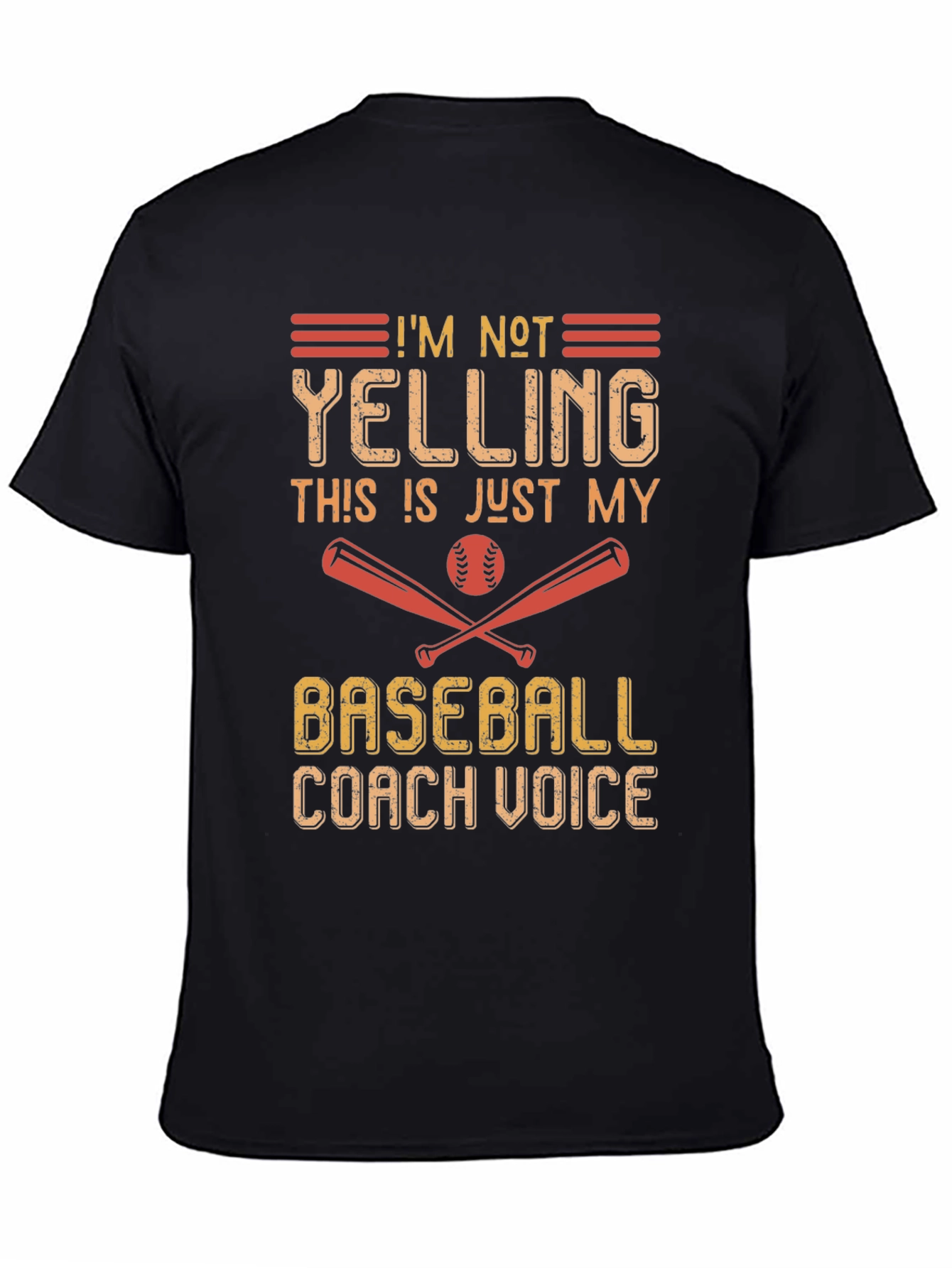 Black Baseball Coach Voice T-Shirt view 4