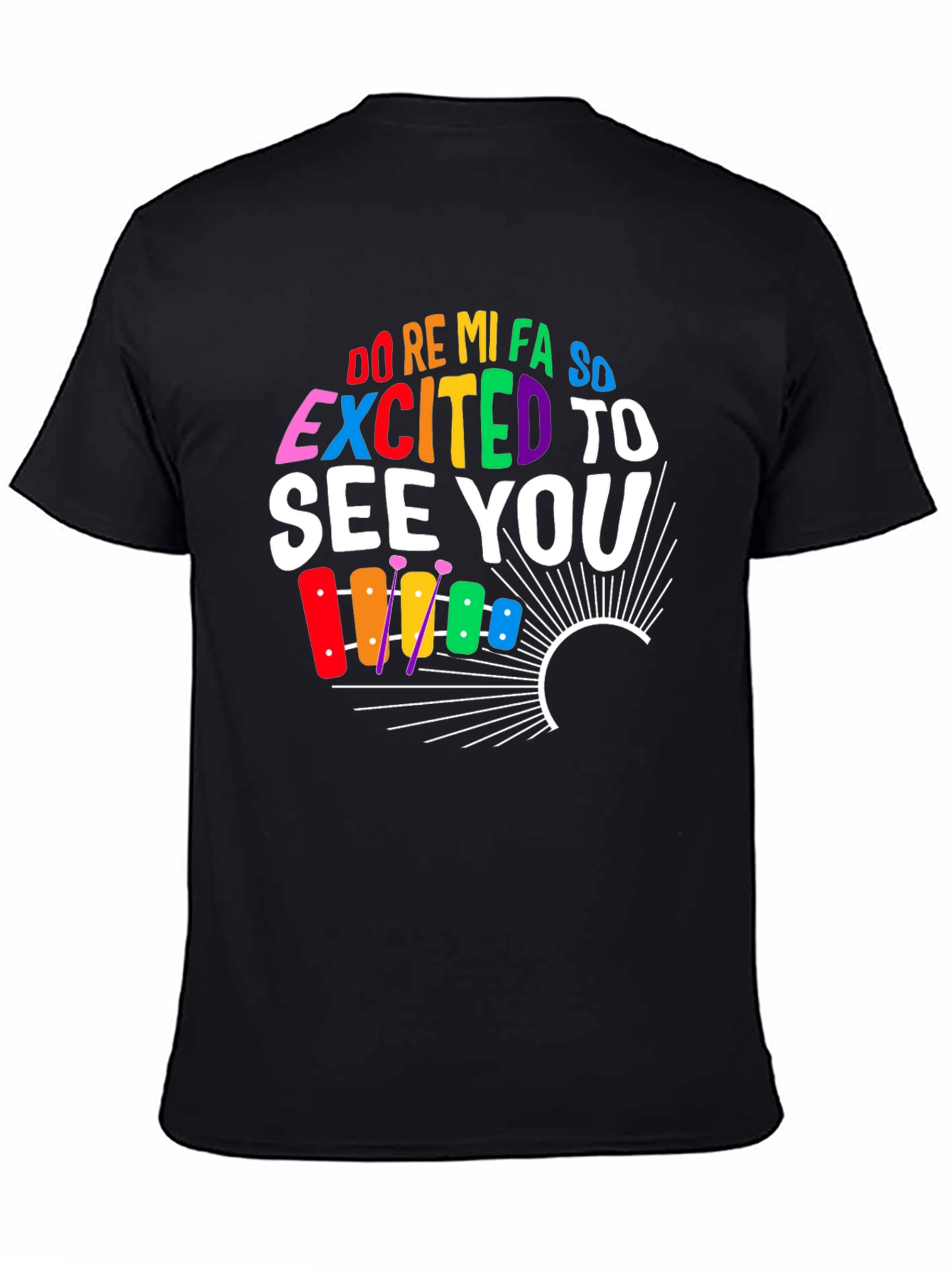 Black Excited To See You Music T-Shirt view 4
