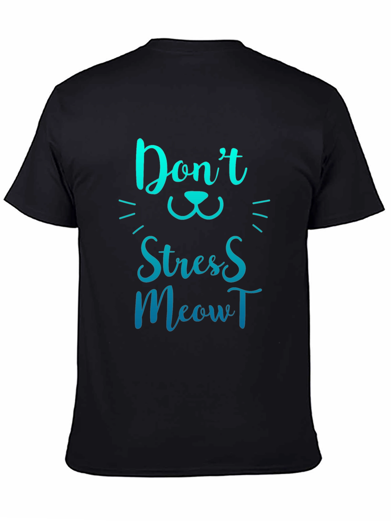 Black Don't Stress Meowt - Novelty Cat T-Shirt view 4