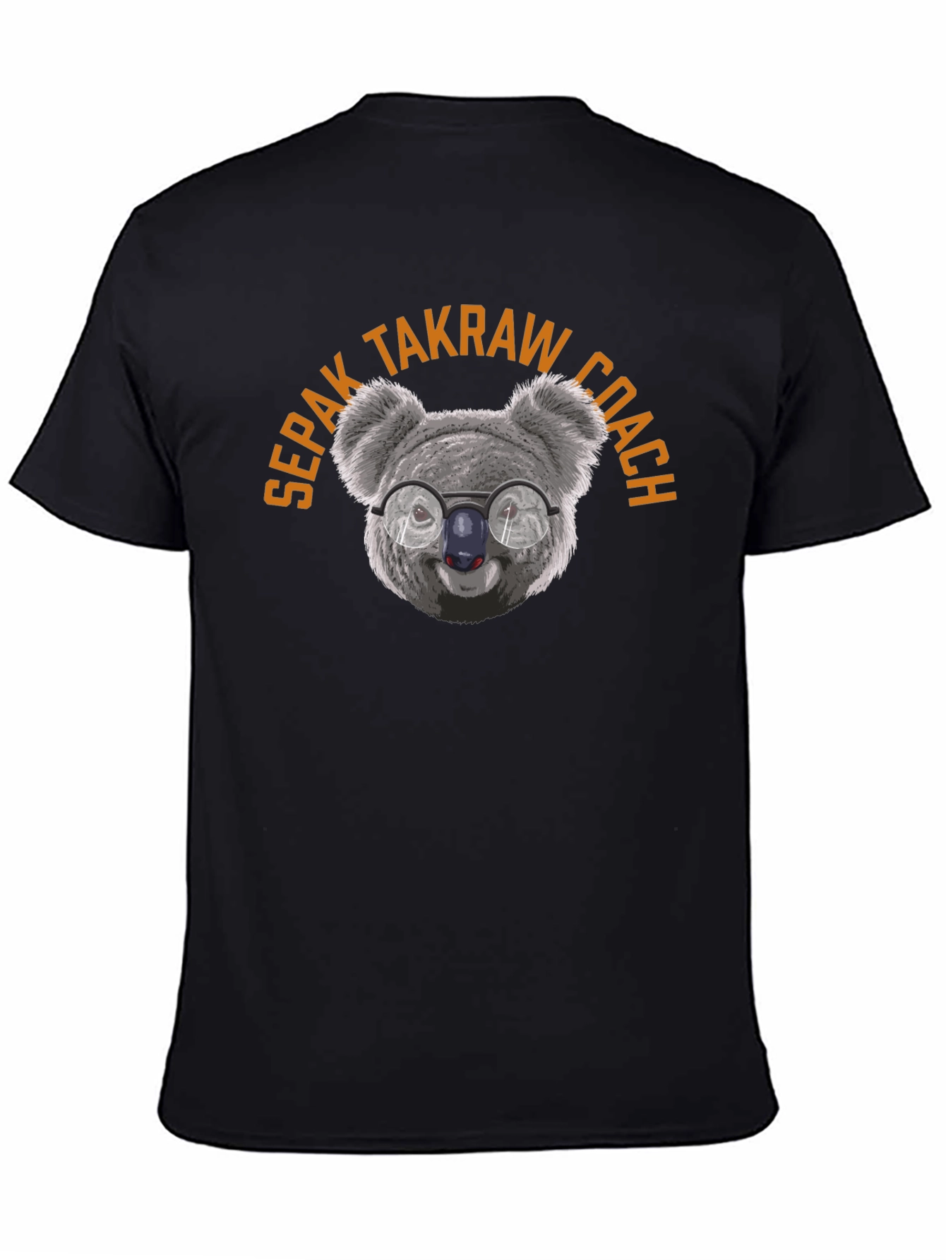 Black Sepak Takraw Coach Koala T-Shirt view 4