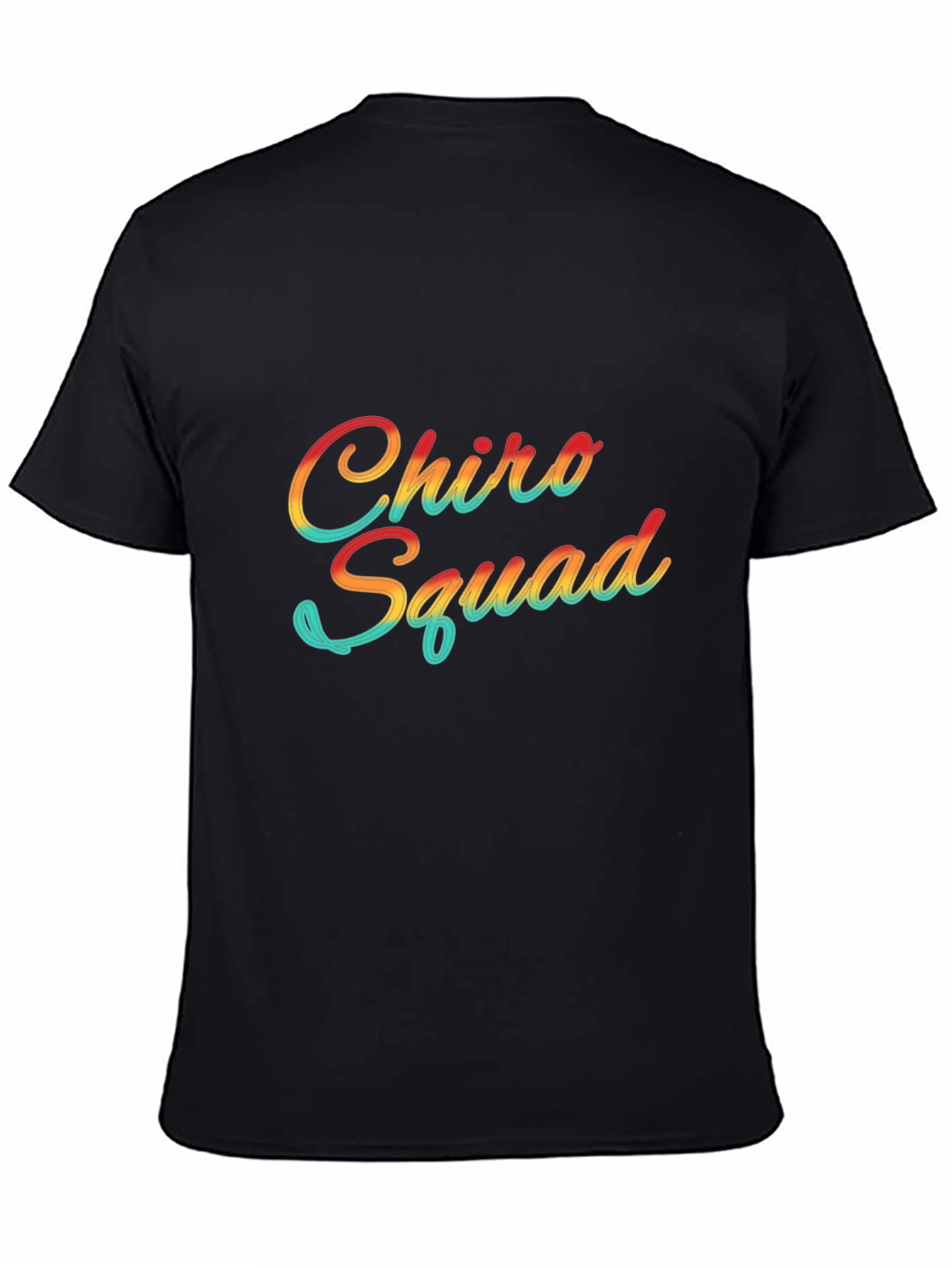 Black Chiro Squad Retro Style Black T-Shirt view 4