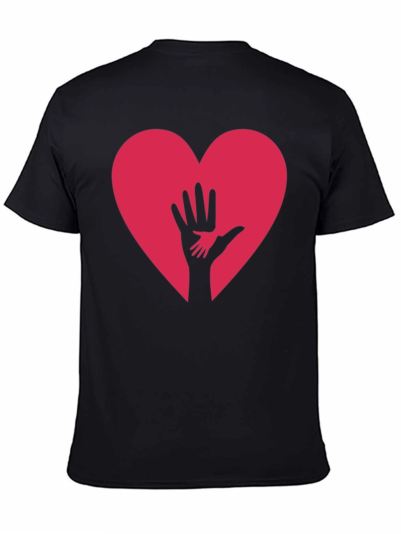 Black Heart & Hand Graphic Tee - Black view 4