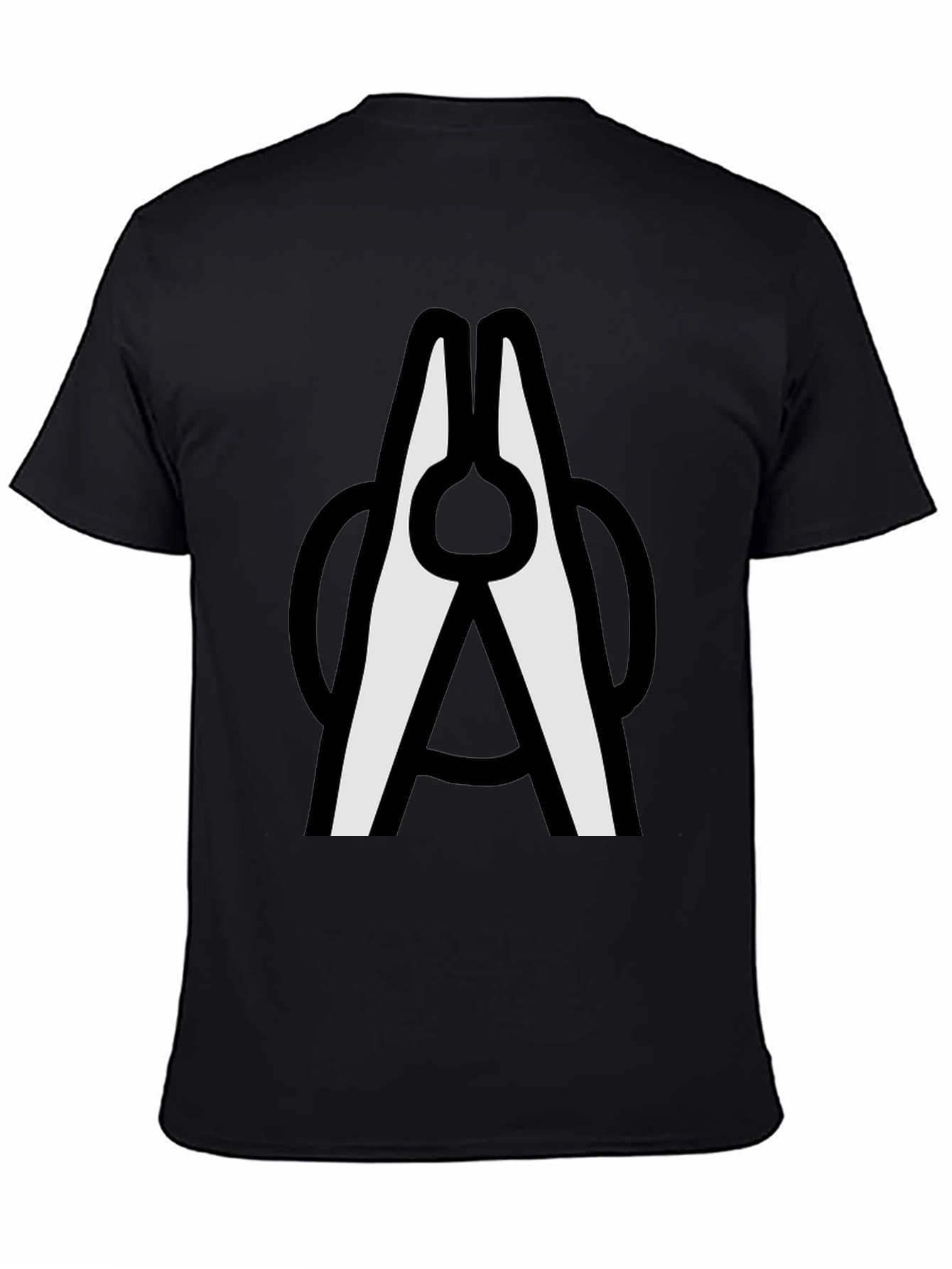 Black Clothespin Graphic T-Shirt - Modern Crew Neck Tee view 4