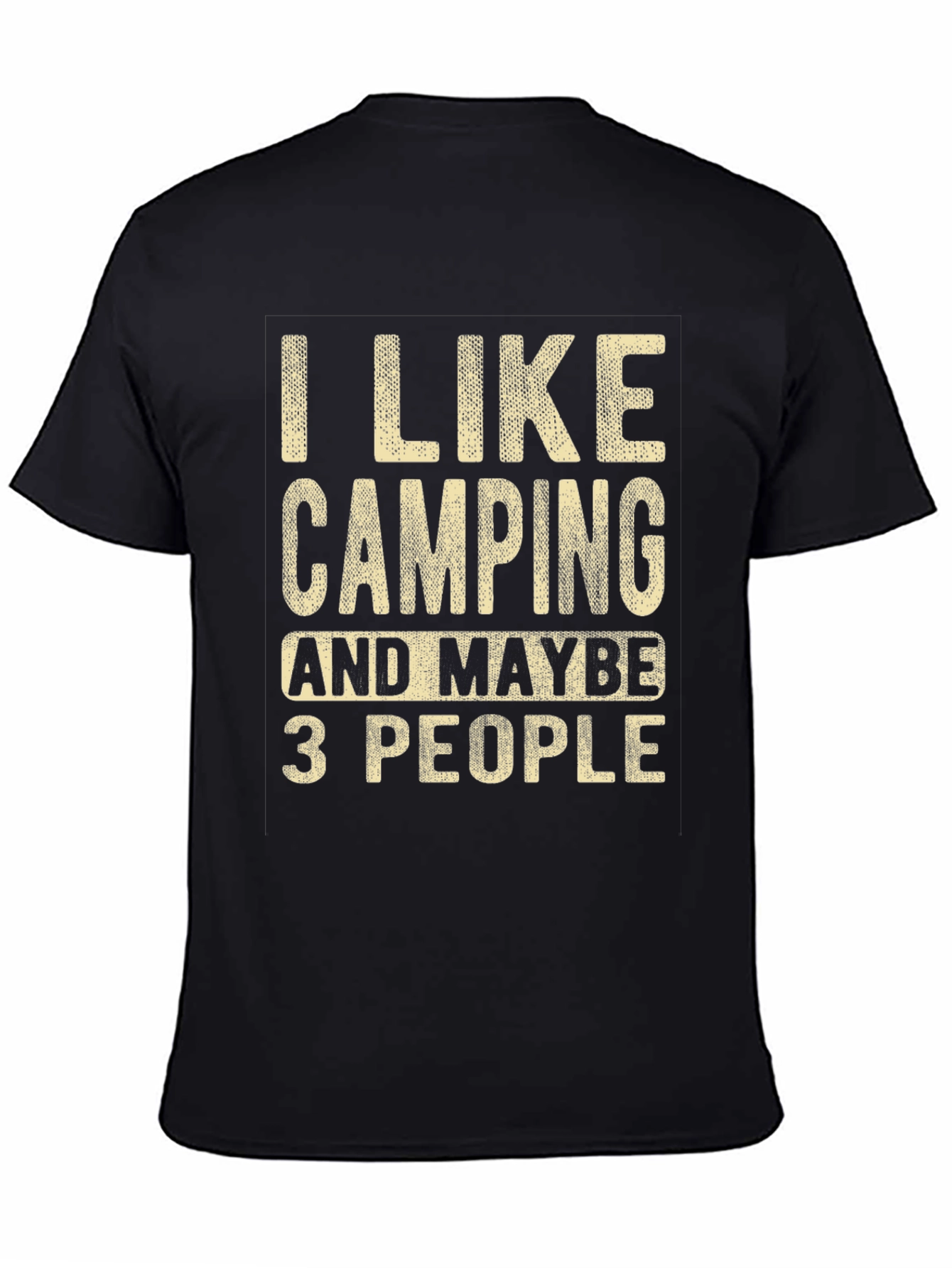 Black I Like Camping T-Shirt - Funny Camping Tee view 4