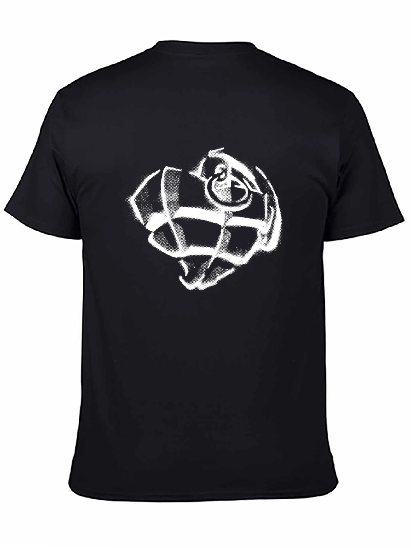 Black Black T-Shirt with White Grenade Graphic view 4