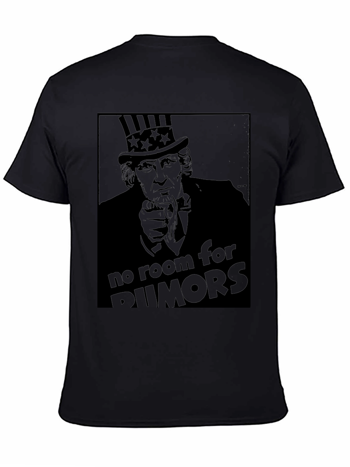 Black Uncle Sam "No Room For Rumors" Graphic T-Shirt view 4