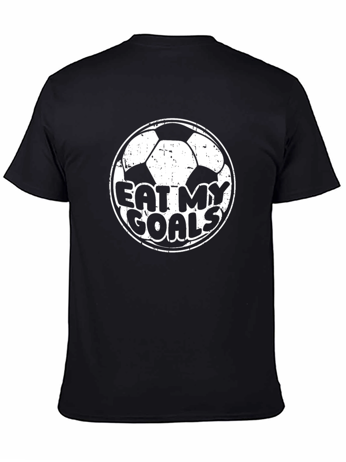 Black Eat My Goals Soccer T-Shirt - Black Cotton Tee view 4
