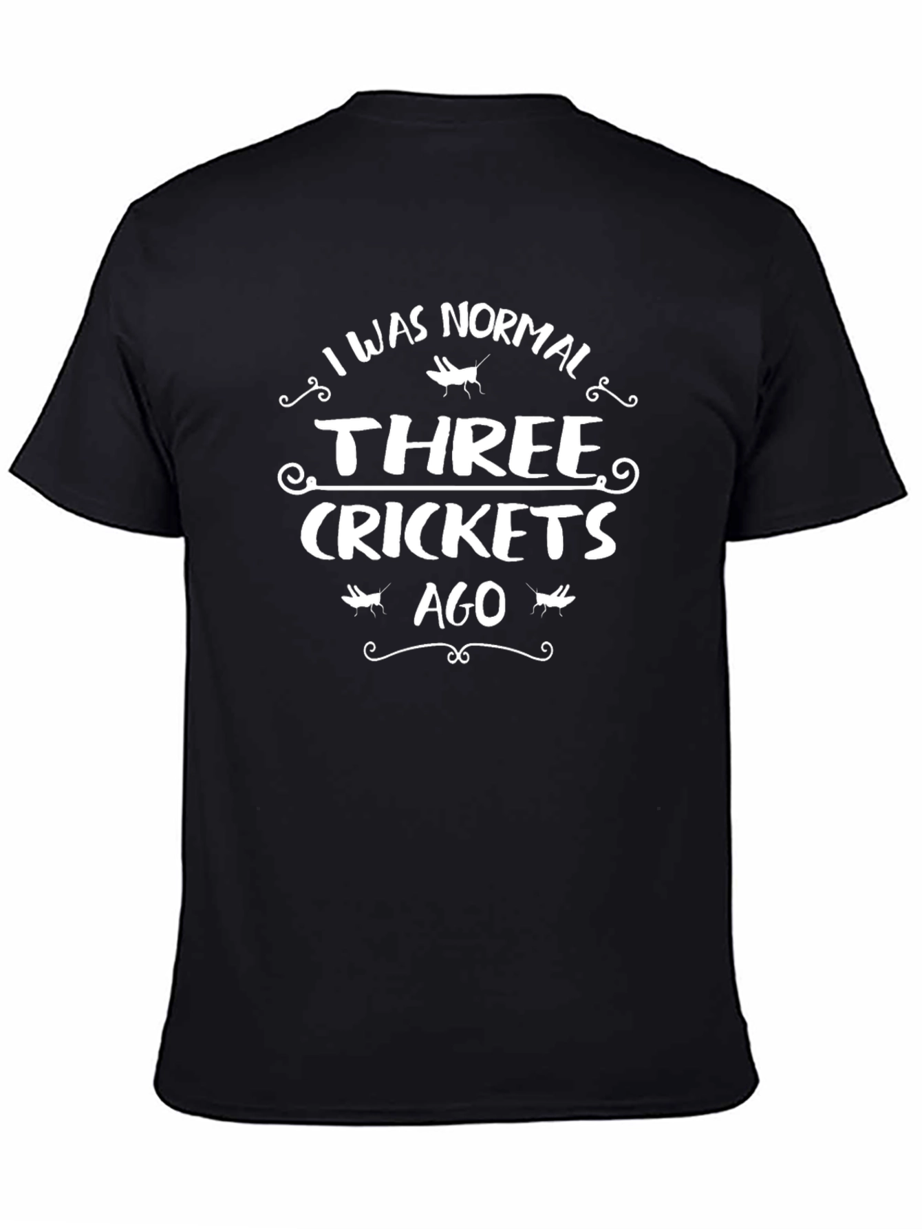 Black I Was Normal Three Crickets Ago Graphic Tee view 4