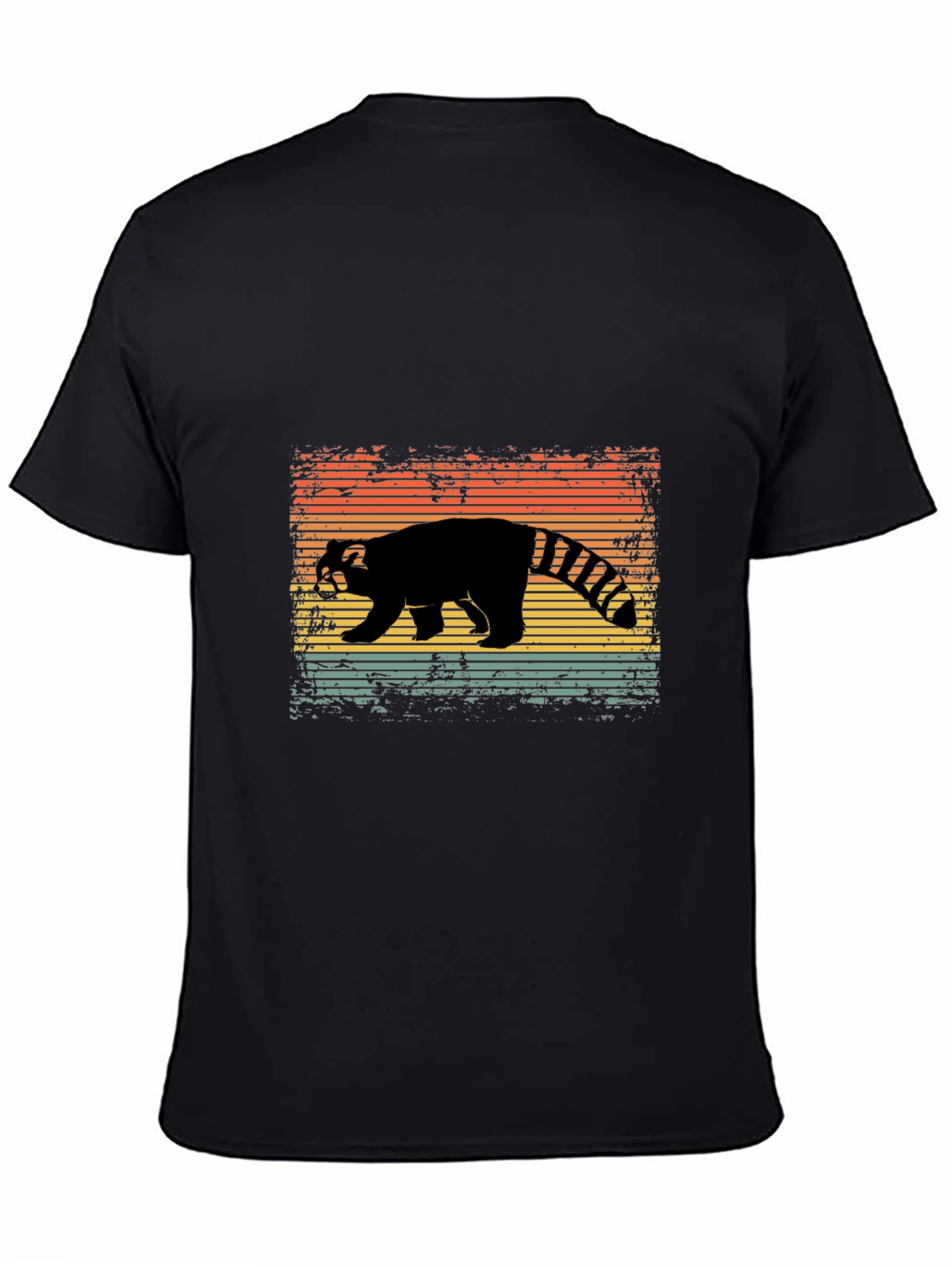Black Retro Red Panda T-Shirt view 4