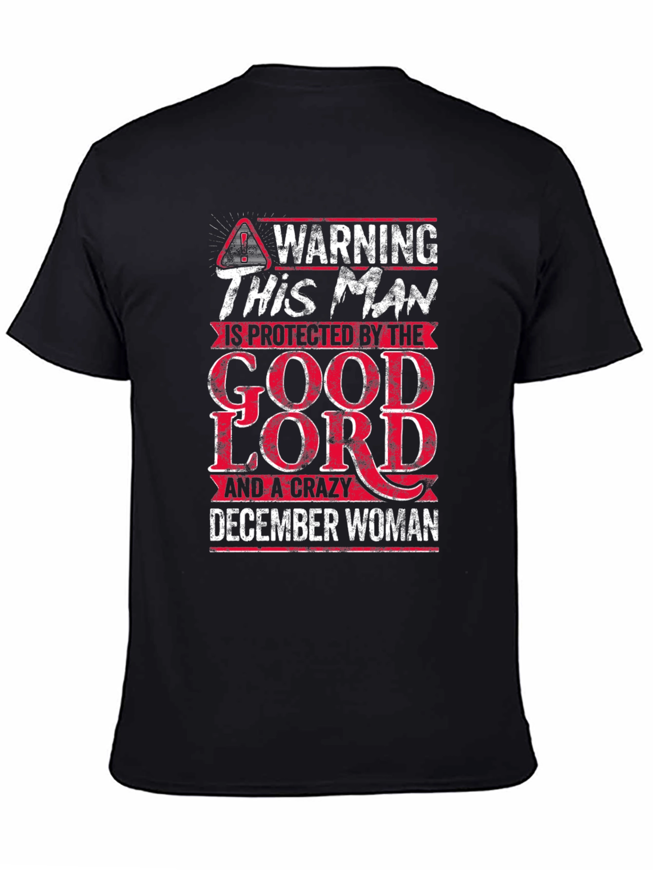 Black Warning This Man Is Protected By December Woman T-Shirt view 4