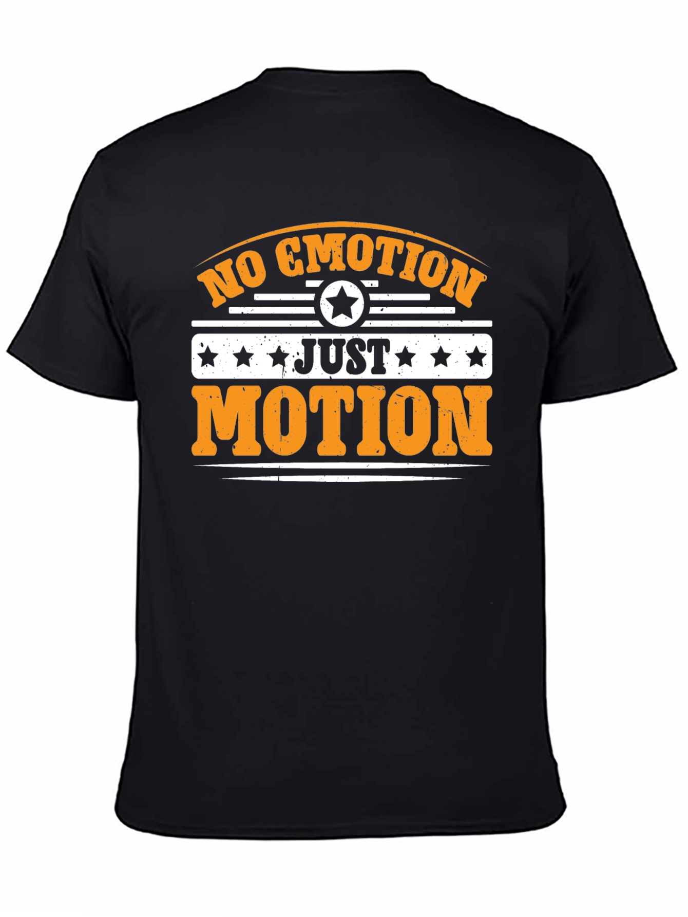 Black No Emotion Just Motion Graphic Tee view 4