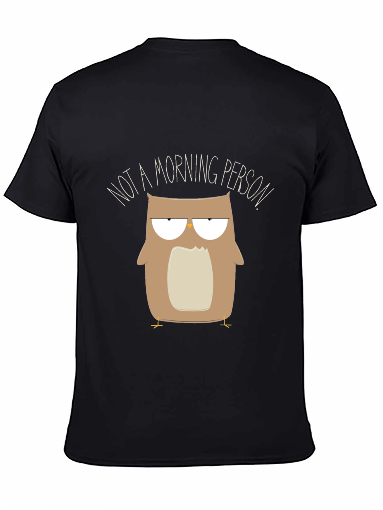 Black Funny Owl Graphic Tee - Not a Morning Person view 4