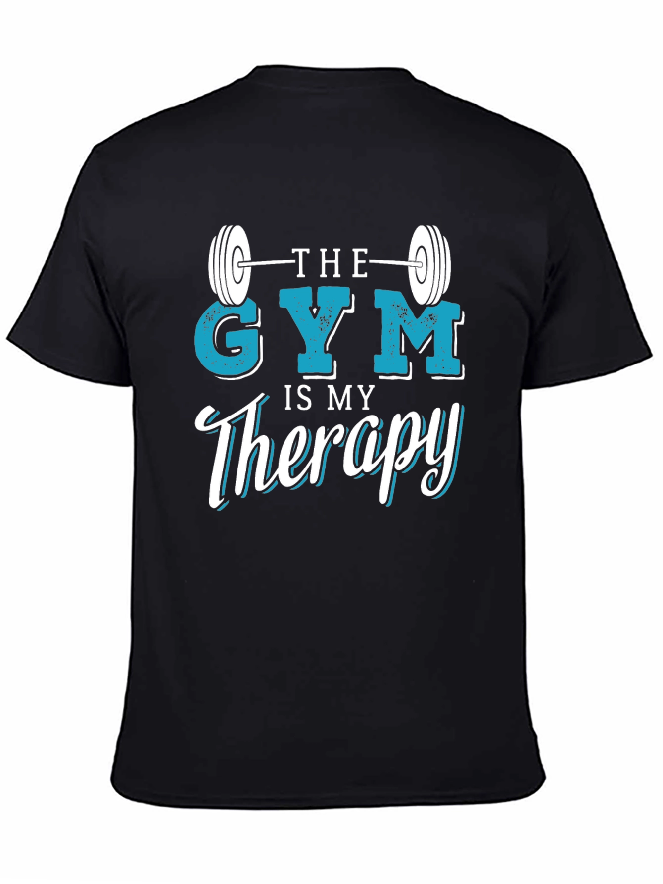 Black Gym Therapy Graphic Tee - Workout Motivation view 4