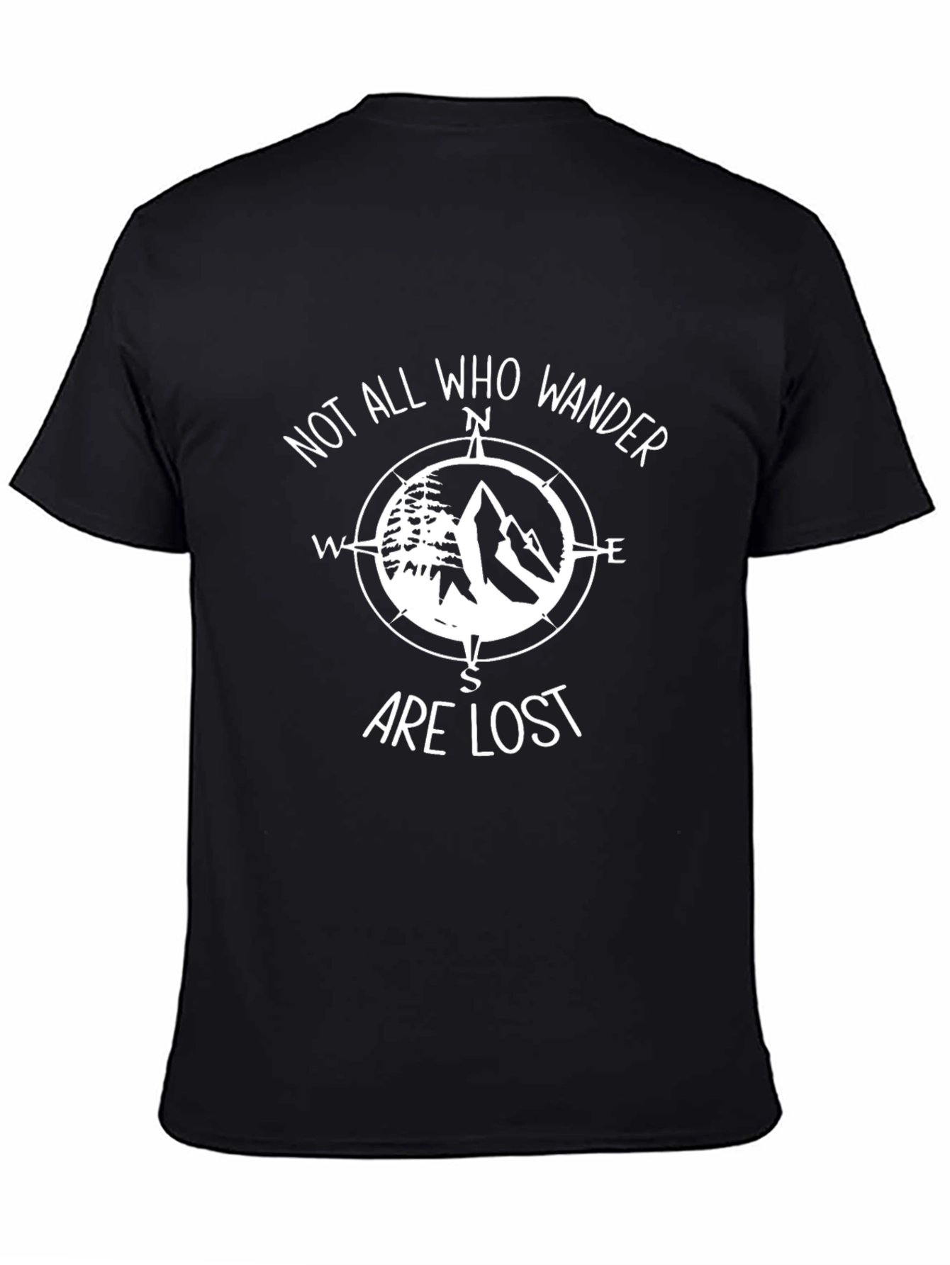 Black Wanderlust Compass Graphic Tee - Black view 4