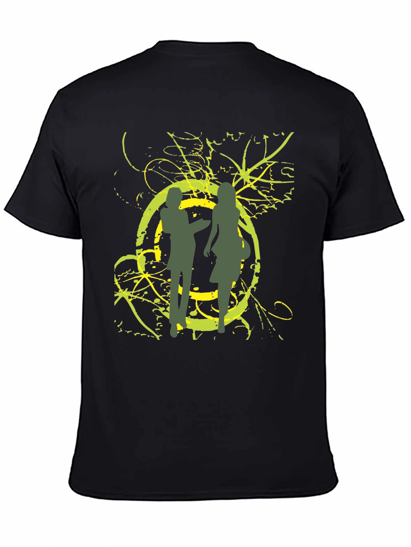Black Abstract Silhouette Graphic T-Shirt view 4