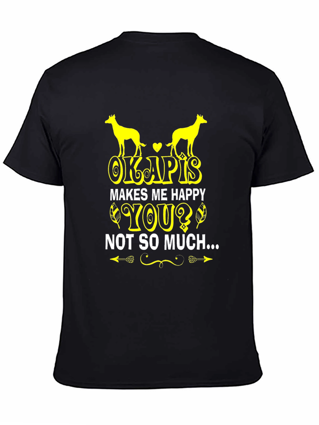 Black Funny Okapis Lover T-Shirt view 4