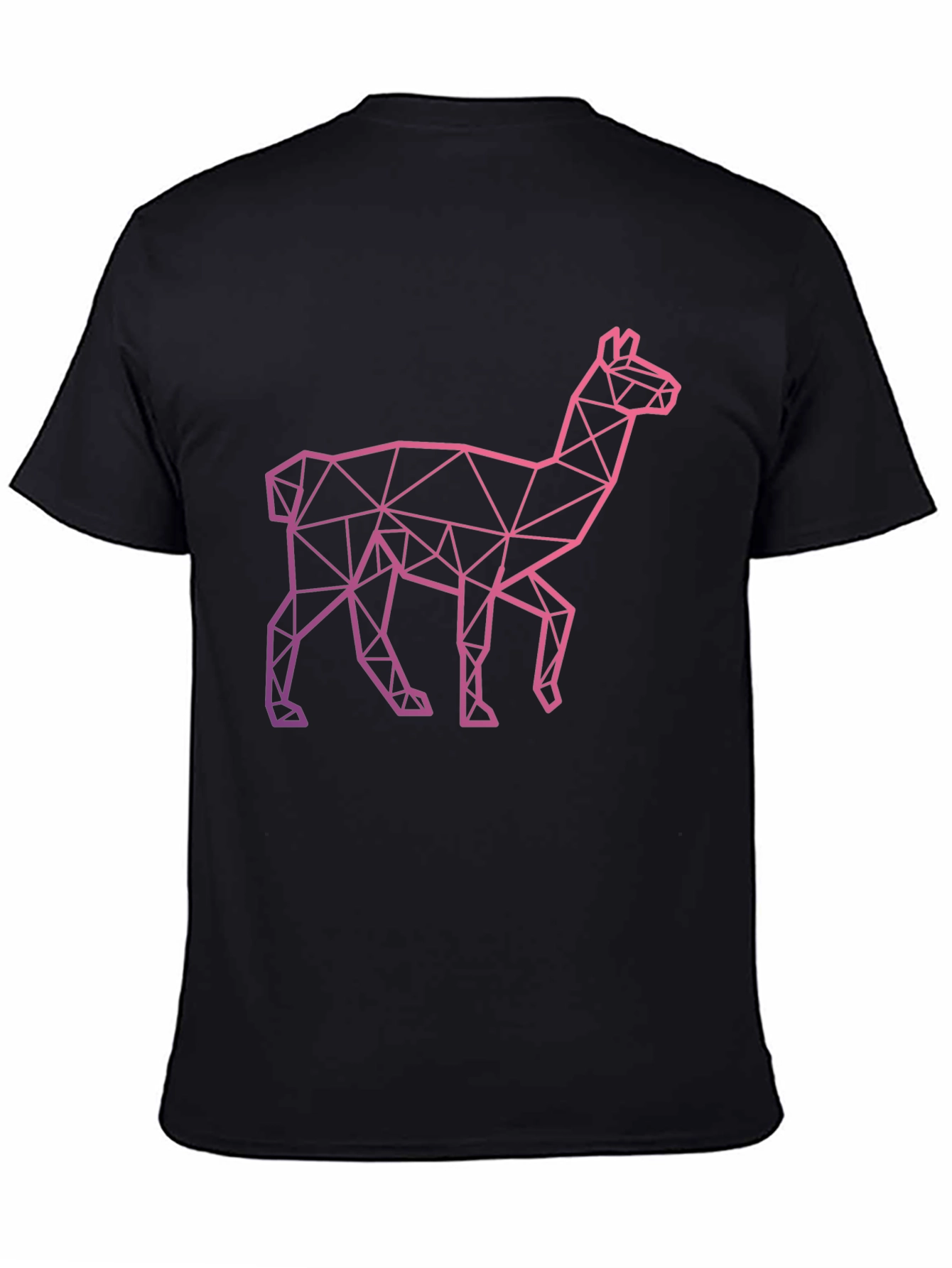 Black Geometric Llama Graphic Tee - Modern Style view 4
