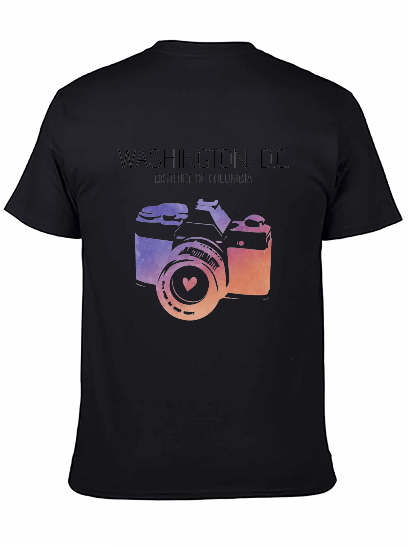 Black Washington D.C. Camera Graphic T-Shirt view 4