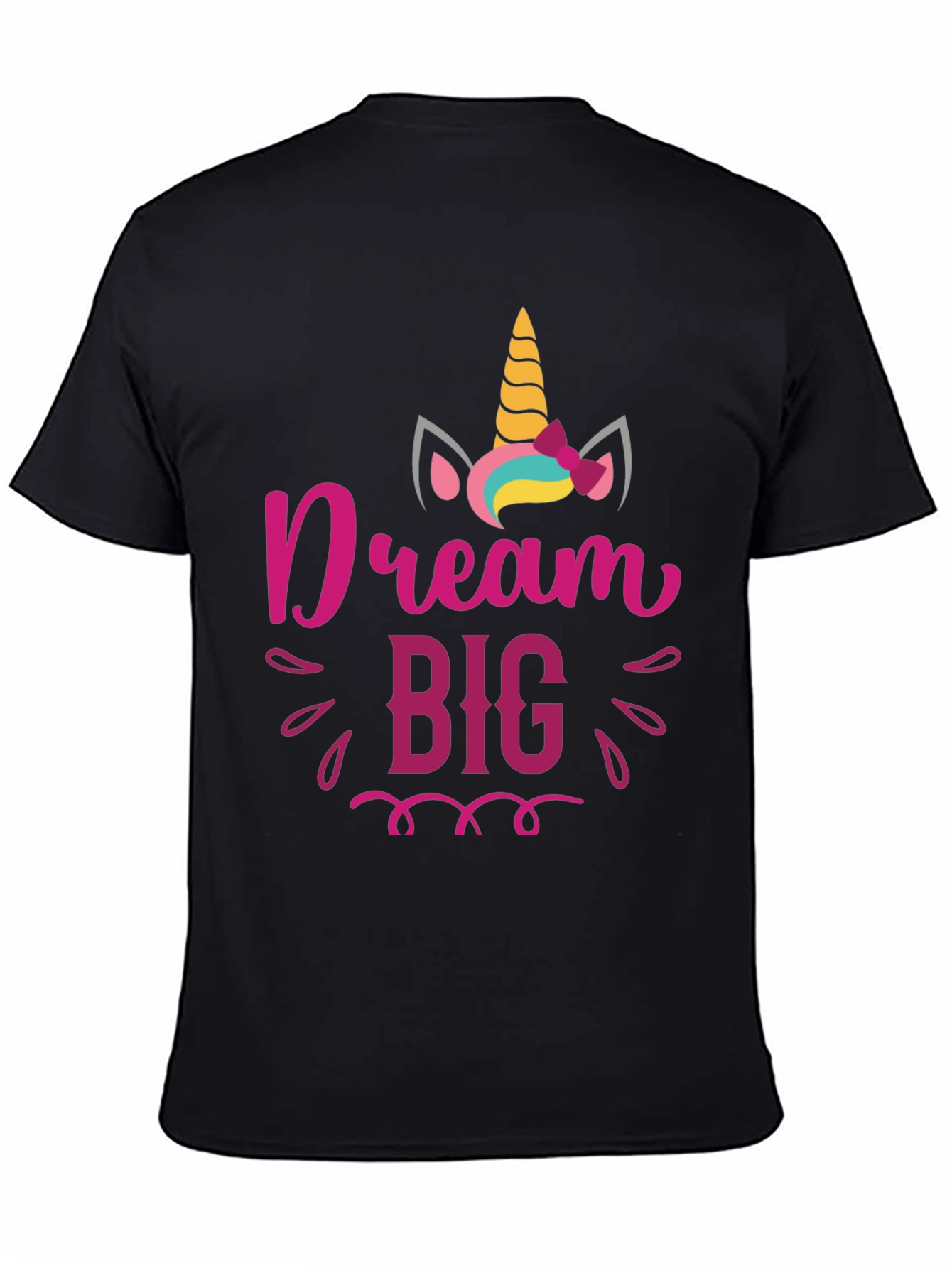 Black Dream Big Unicorn Graphic Tee view 4