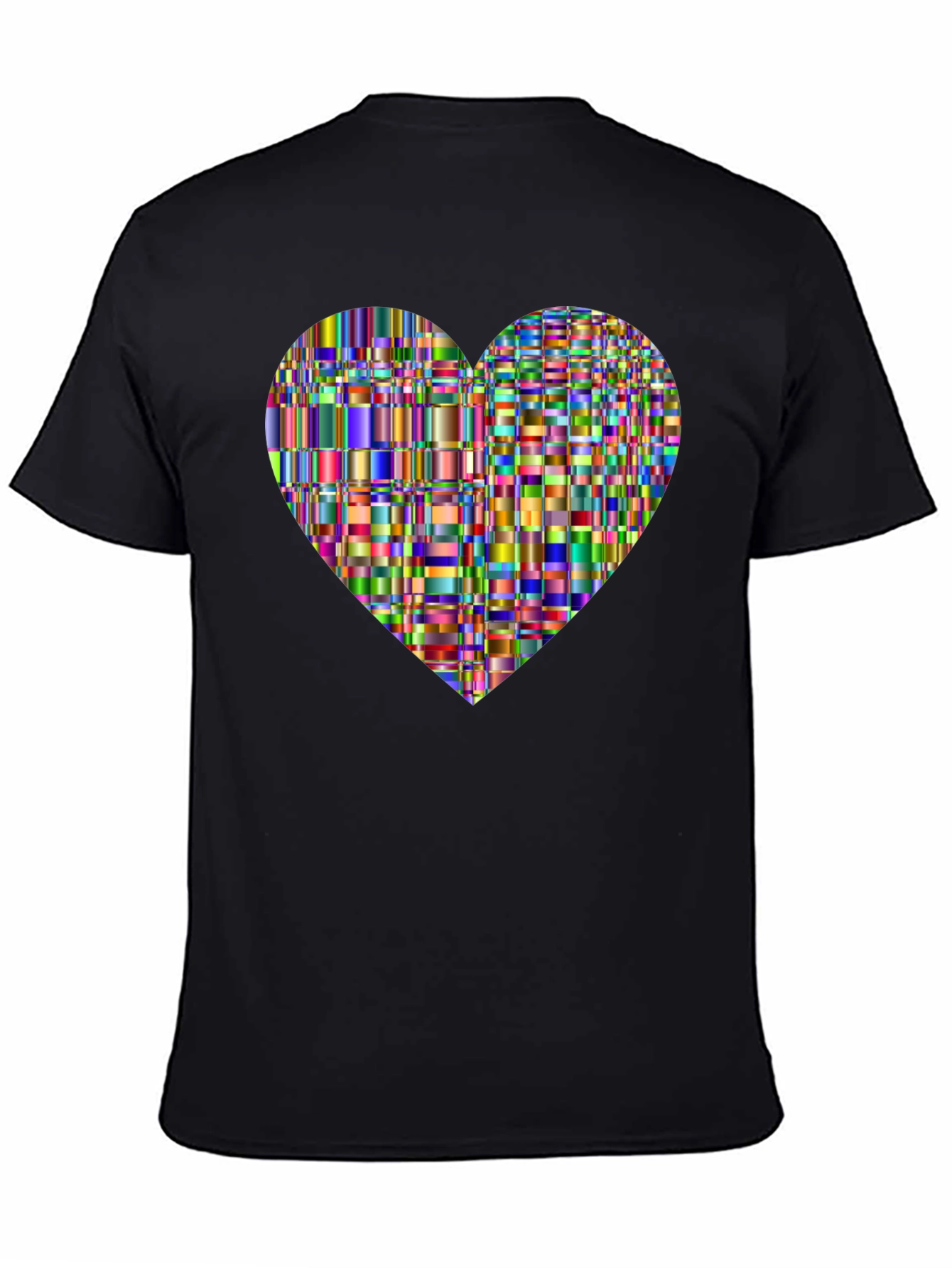 Black Abstract Heart Graphic T-Shirt view 4