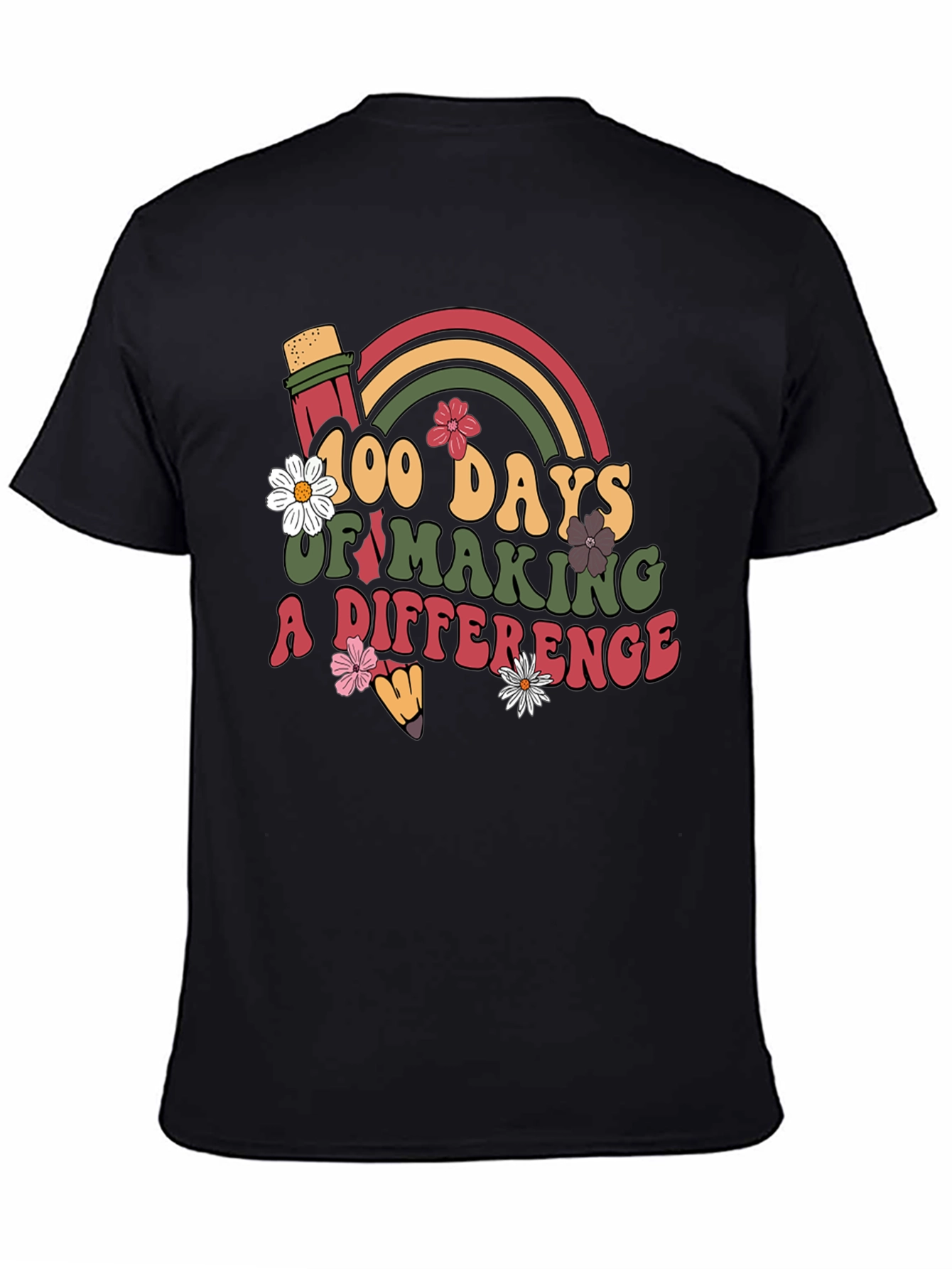 Black 100 Days of Making a Difference T-Shirt view 4