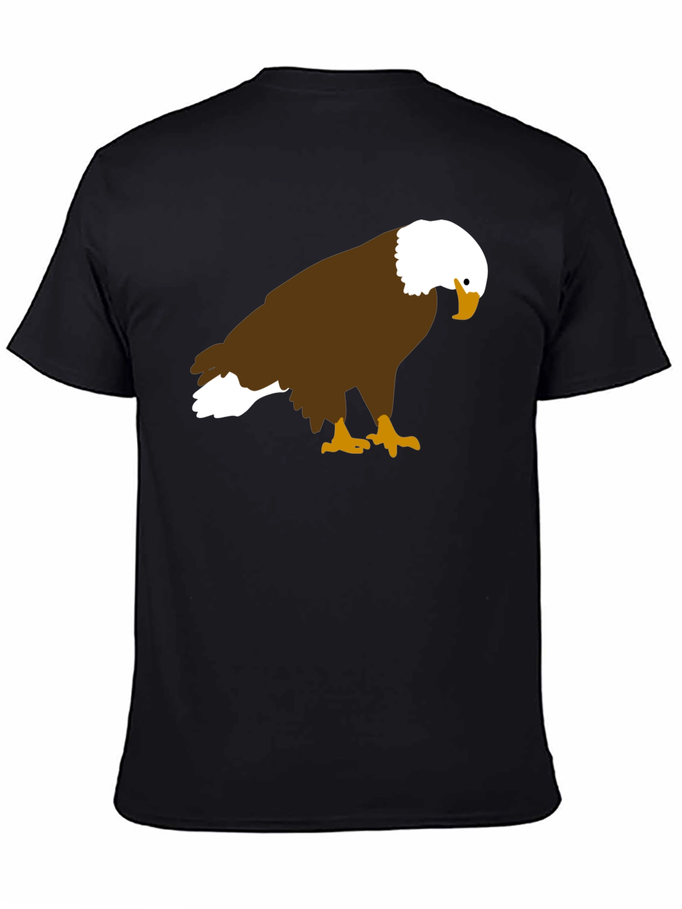 Black Bald Eagle Graphic Tee - Black Cotton Blend view 4