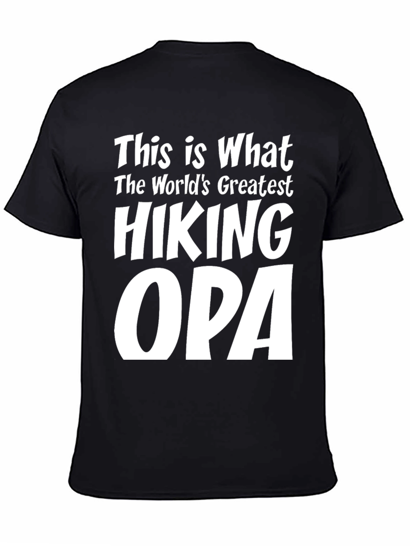 Black Hiking Opa T-Shirt - World's Greatest Hiker Grandpa Tee view 4