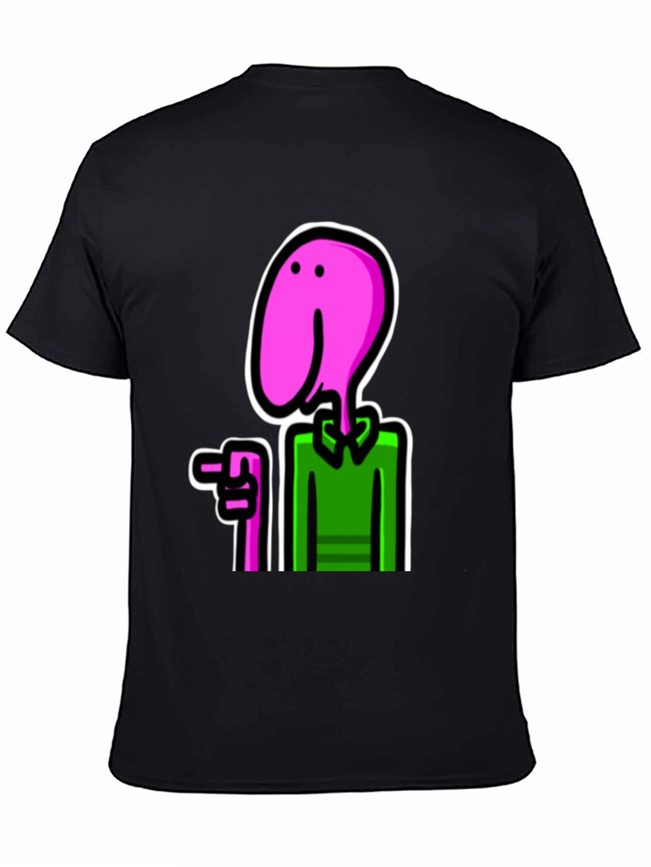 Black Cartoon Man T-Shirt view 4