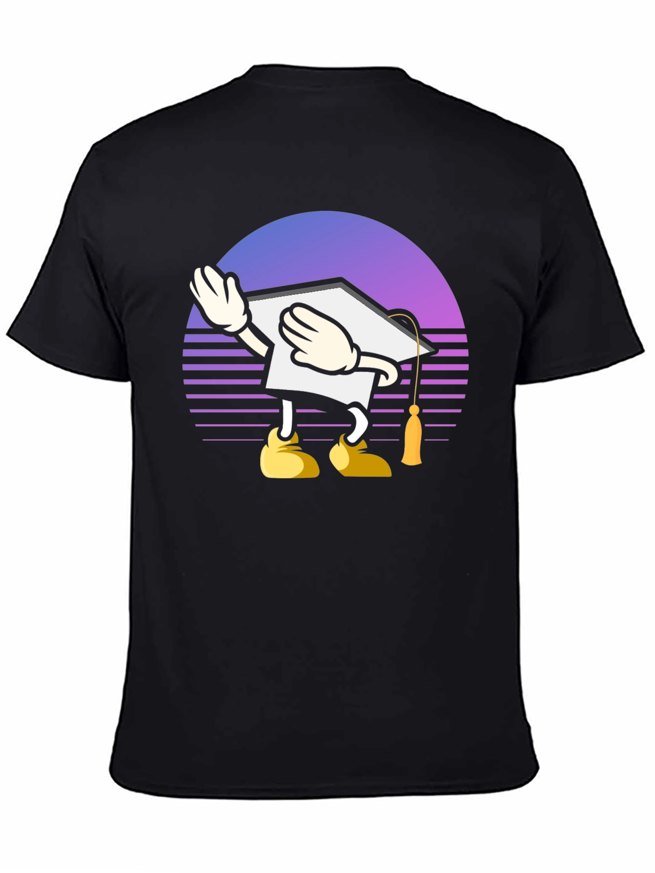 Black Graduation Cartoon Graphic T-Shirt view 4