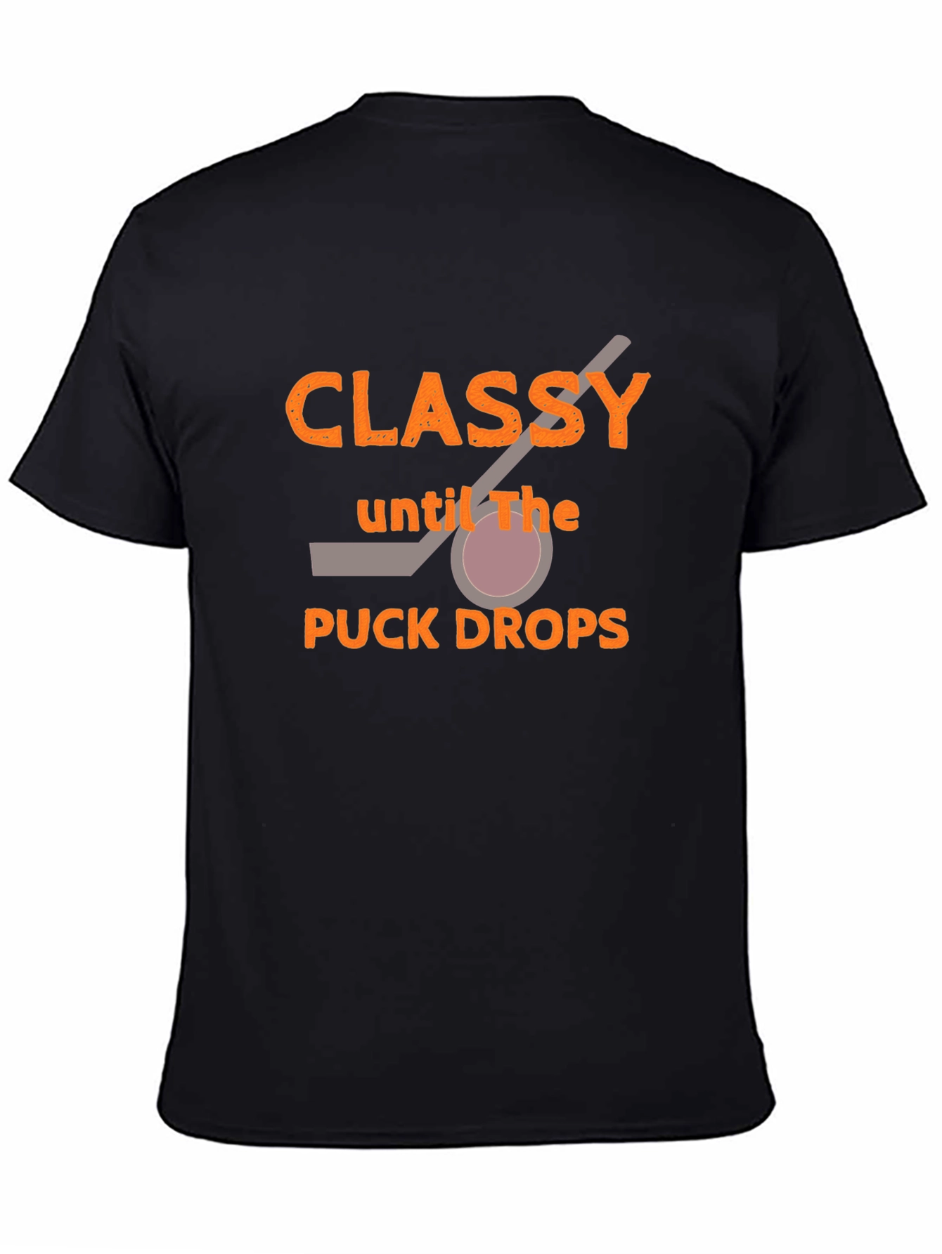 Black Classy Hockey T-Shirt - Game Day Apparel view 4